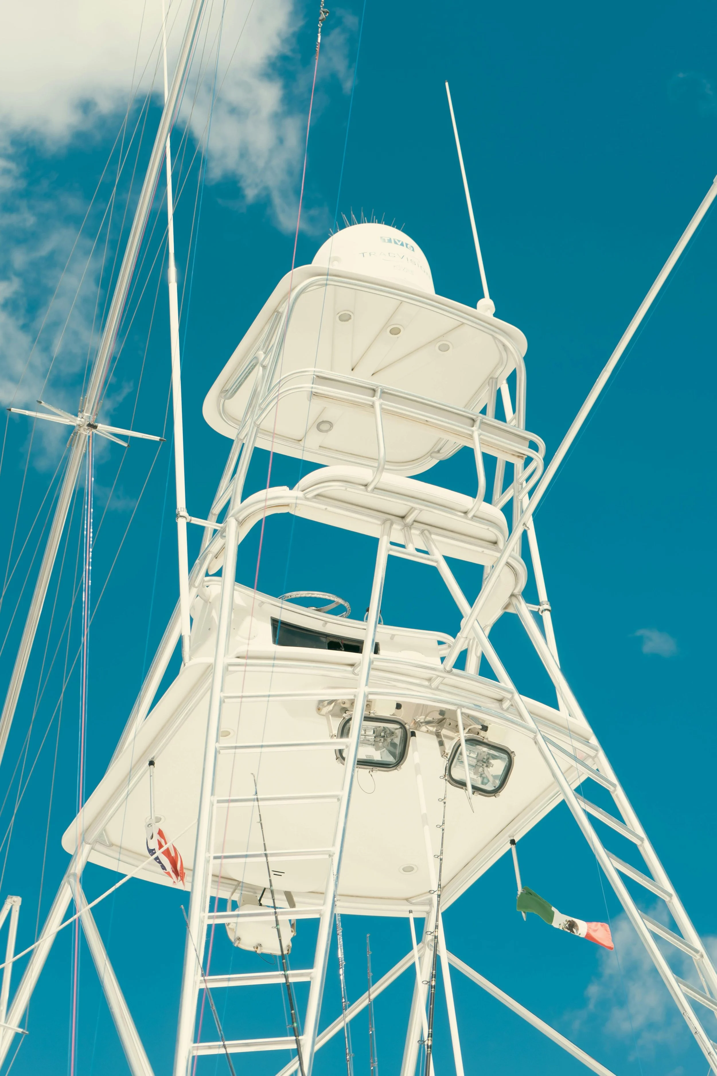 Aluminum boat T-top frame — specialist marine aluminum welding and structural repair serving Maryland, Delaware and Chesapeake Bay region, PIE LLC Weld & Machine