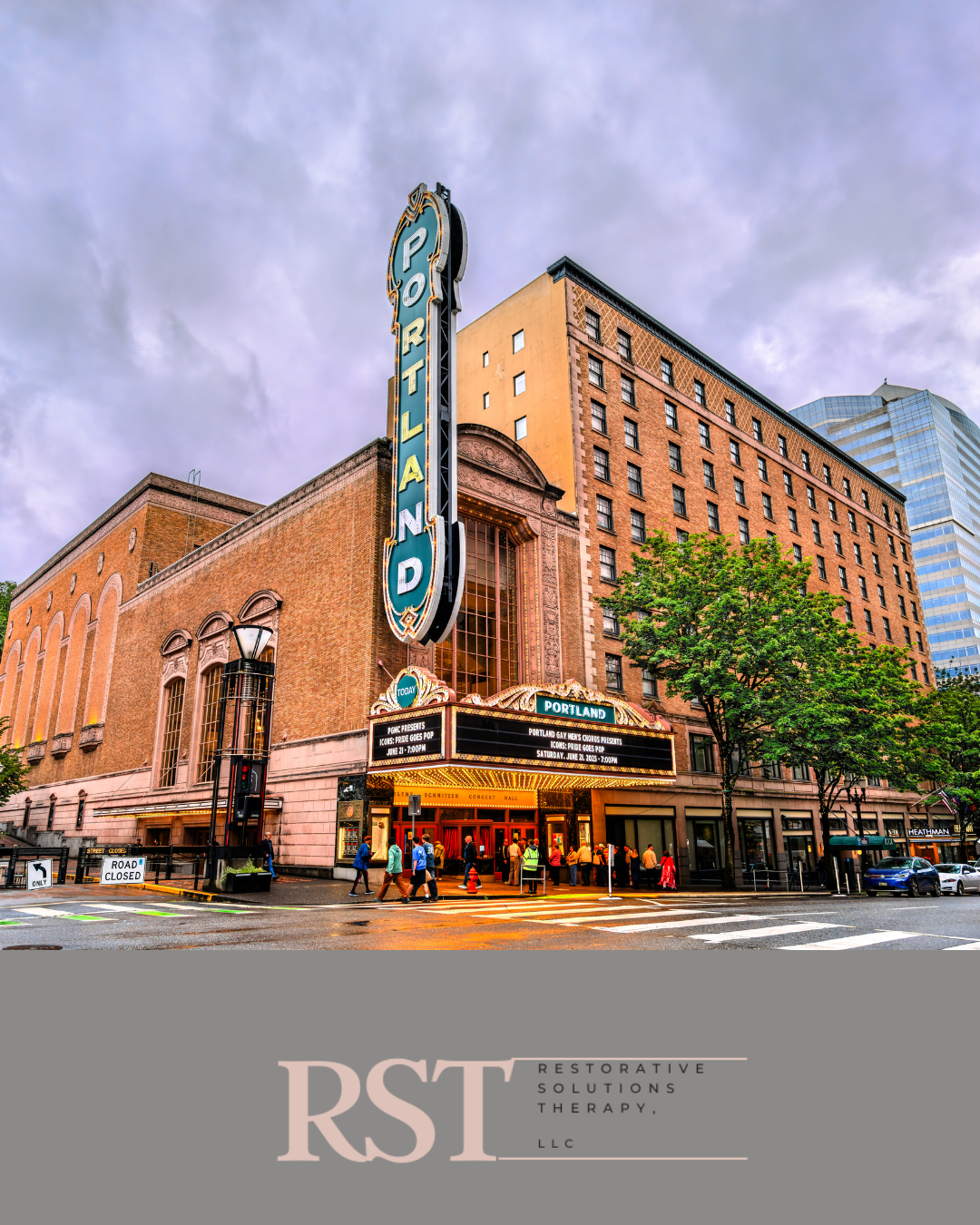 City view of Portland, Oregon highlighting online couples counseling and sex therapy services