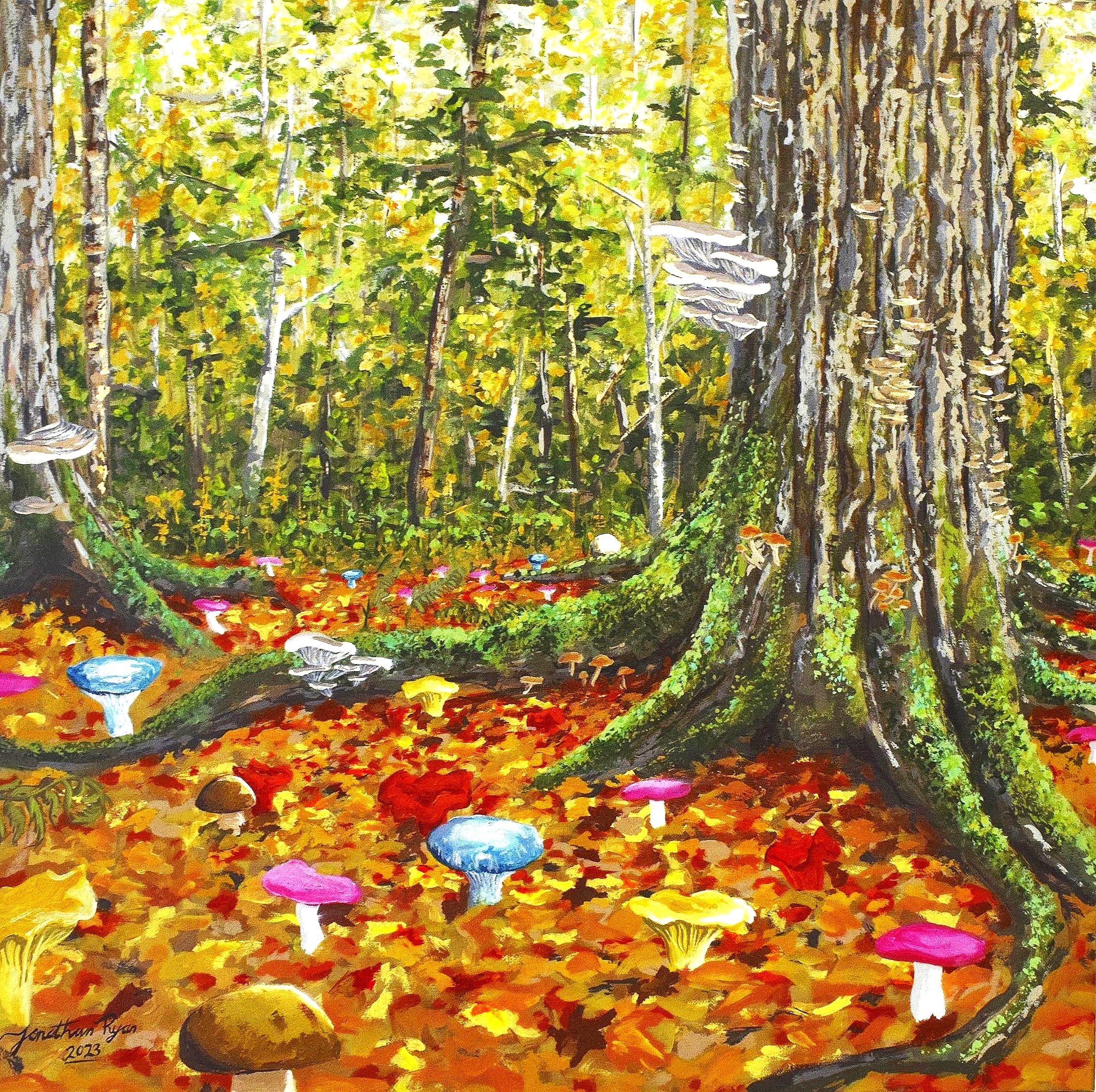 "Foragers Delight",
Acrylics on 24"x24"x1.5" Stretched canvas, 2023 SOLD