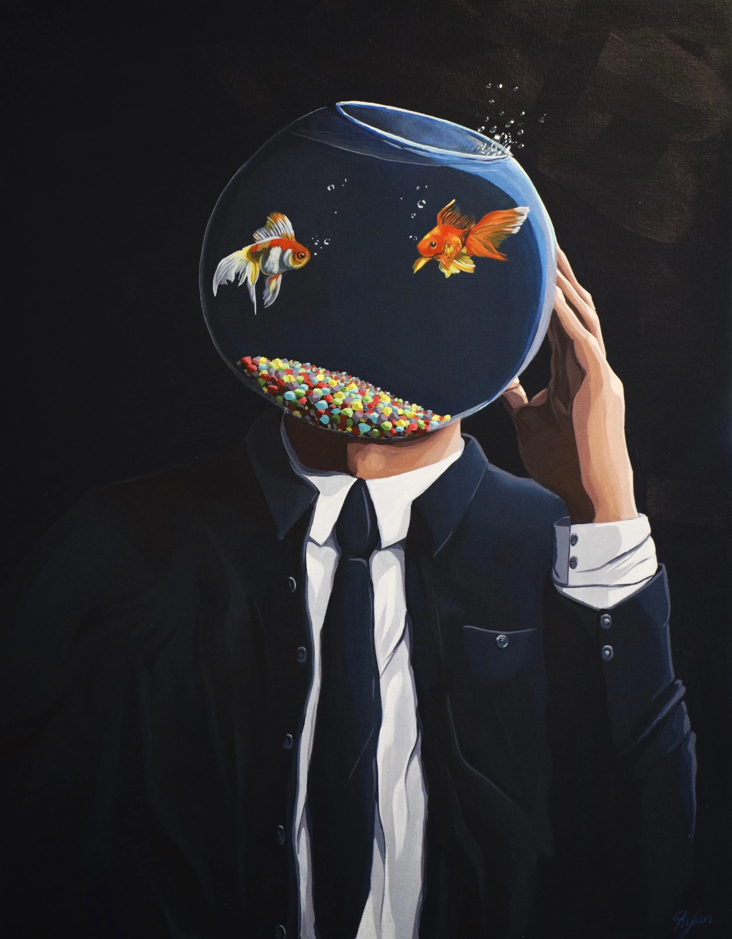 "Two Lost Souls" Acrylics on hand stretched 22"x28" gallery wrapped 13 oz. (heavy cotton) canvas. 2024