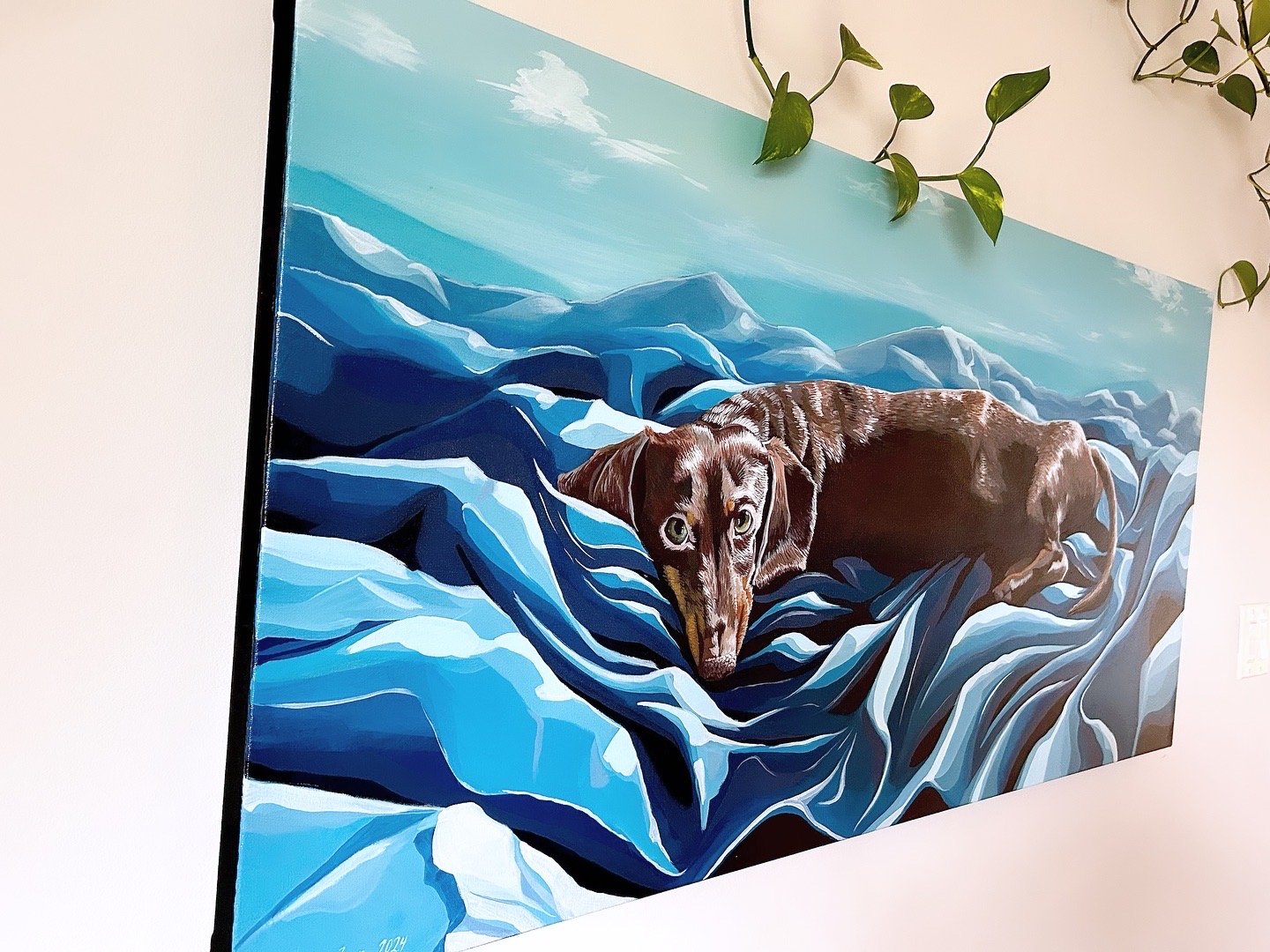 "Blue Fleece Valley" Original - 24"x48"