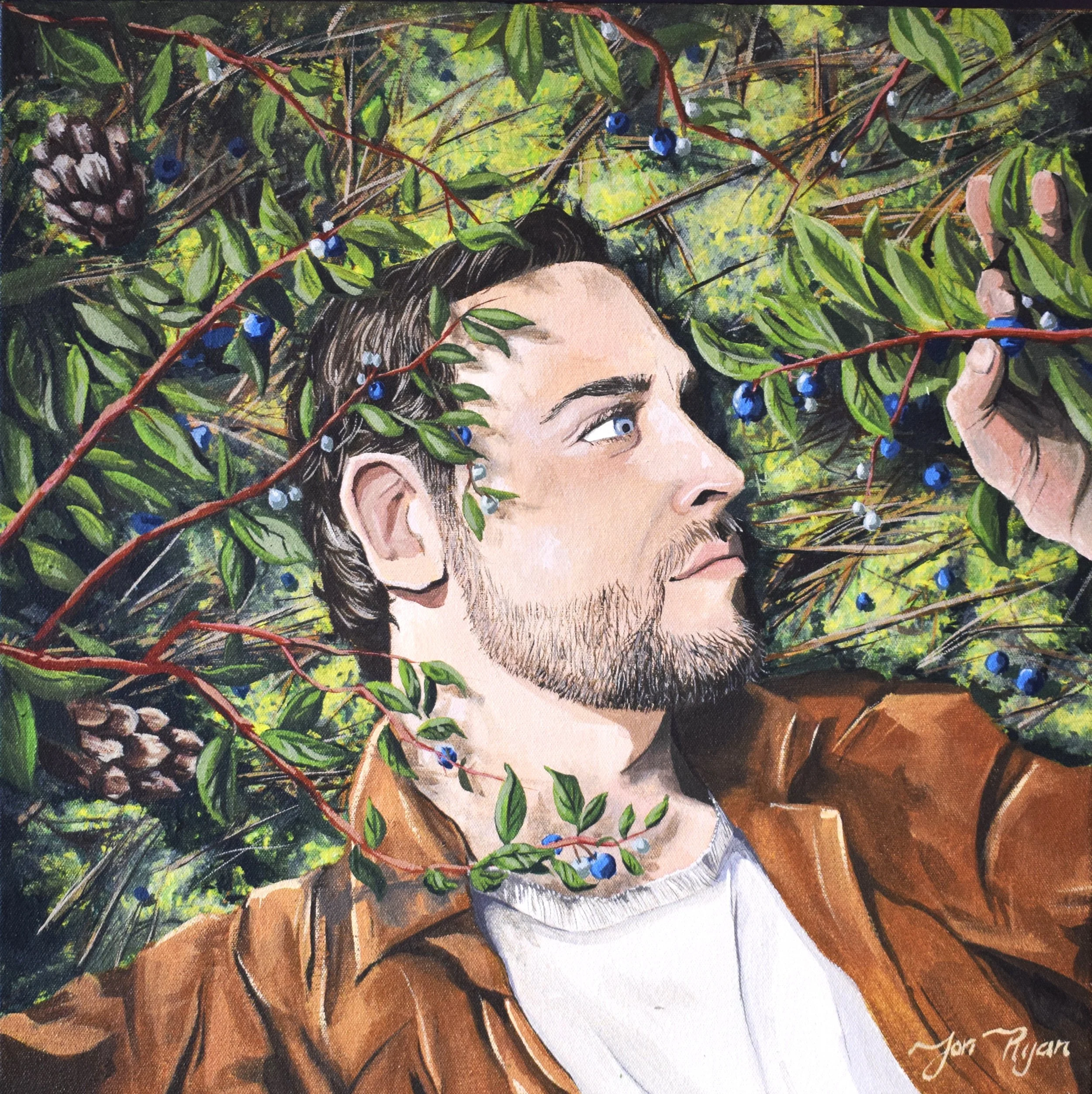 "Self Portrait No.1" 
Acrylics on hand stretched 18"x18"x1.5" 13oz. (heavy cotton) canvas. 2024