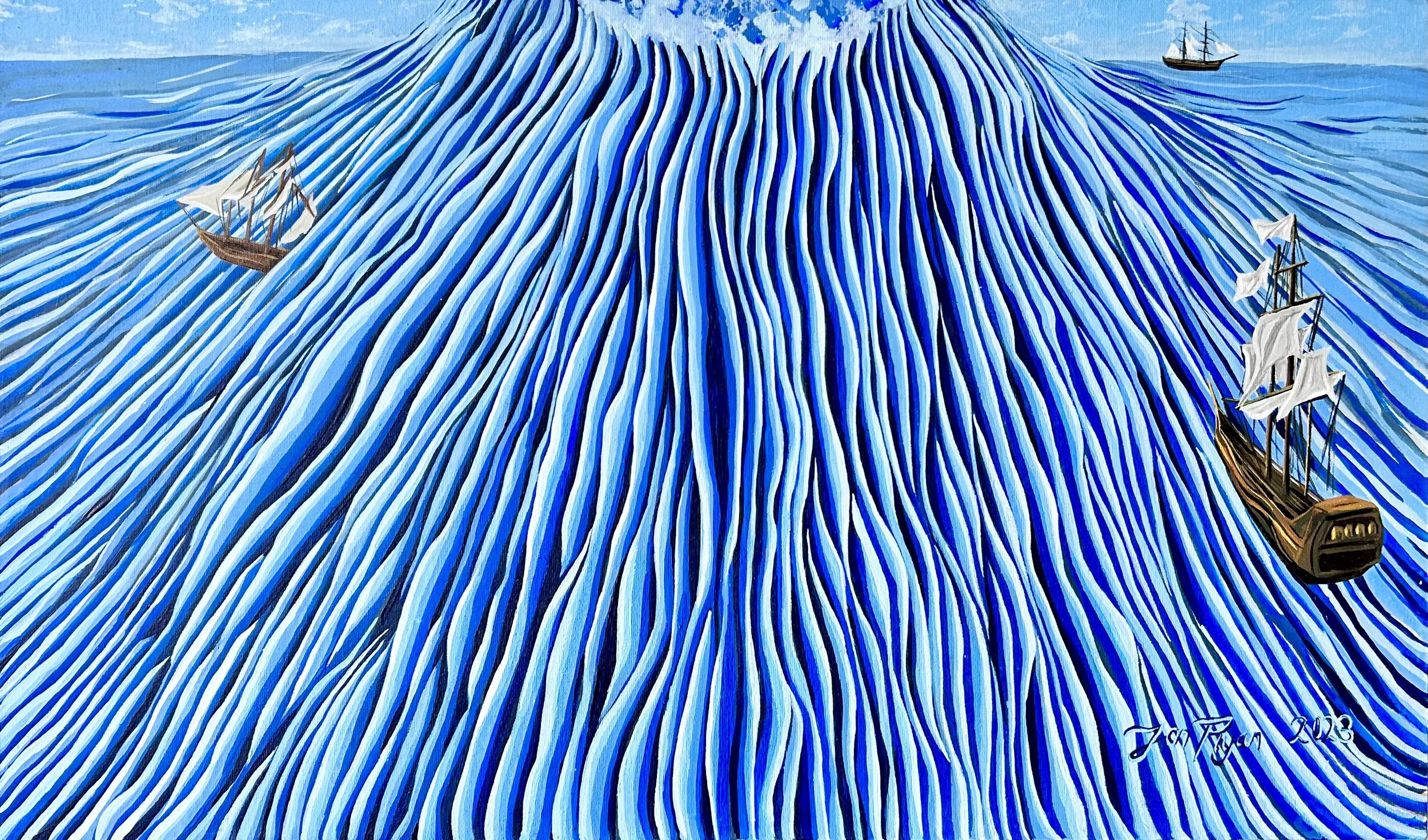 "Indigo Seas"
Acrylics on 14"x24"x0.5" linen.
2023