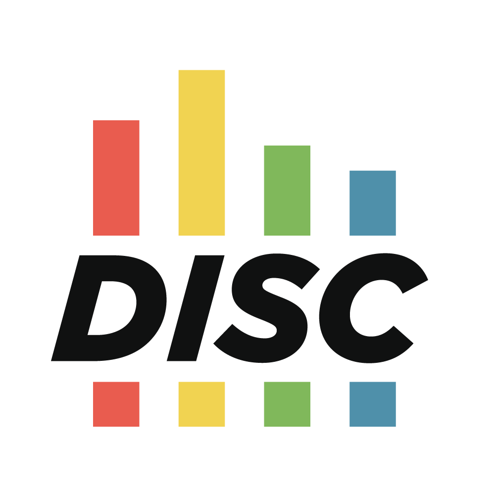 Colorful bar graph above the word DISC, with bars in red, yellow, green, and blue.