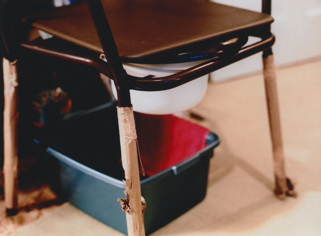 The commode, the washing up bowl and the pink flannel I still have
