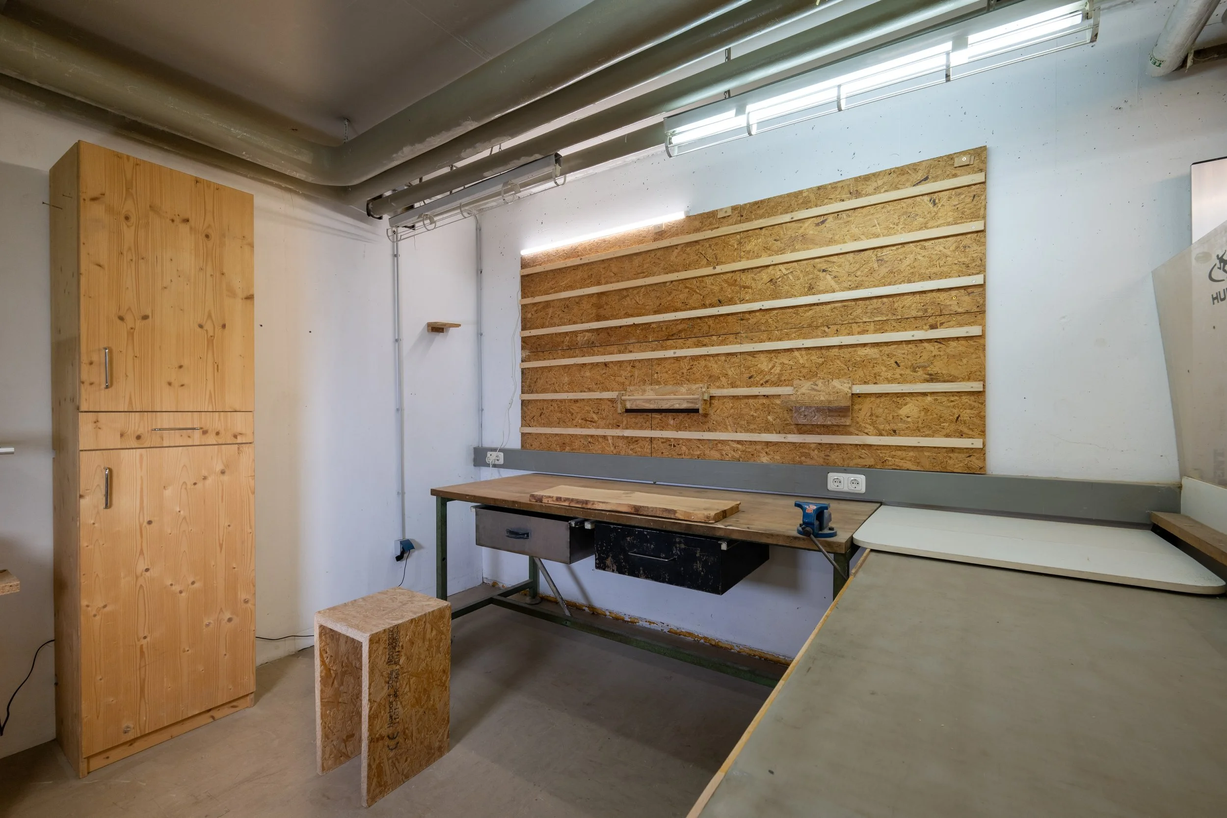 Beispiel für eine eigene Fläche in der Wiso Gemeinschaftswerkstatt in Giesing für DIY und professionelle Handwerker wie Architekten, Schreiner, Drechsler, Upcycling  usw.