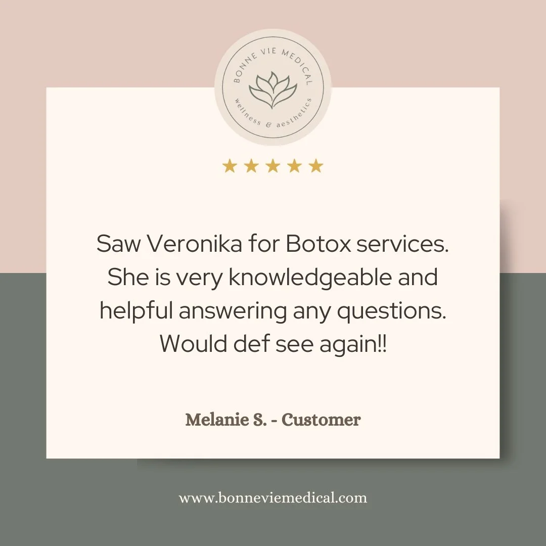 We love hearing feedback like this!
&ldquo;Veronika was so knowledgeable and helpful, answering all my questions. Would definitely see her again!&rdquo; &ndash; Melanie S. ✨

Experience expert care and natural results with our team&mdash;you&rsquo;ll