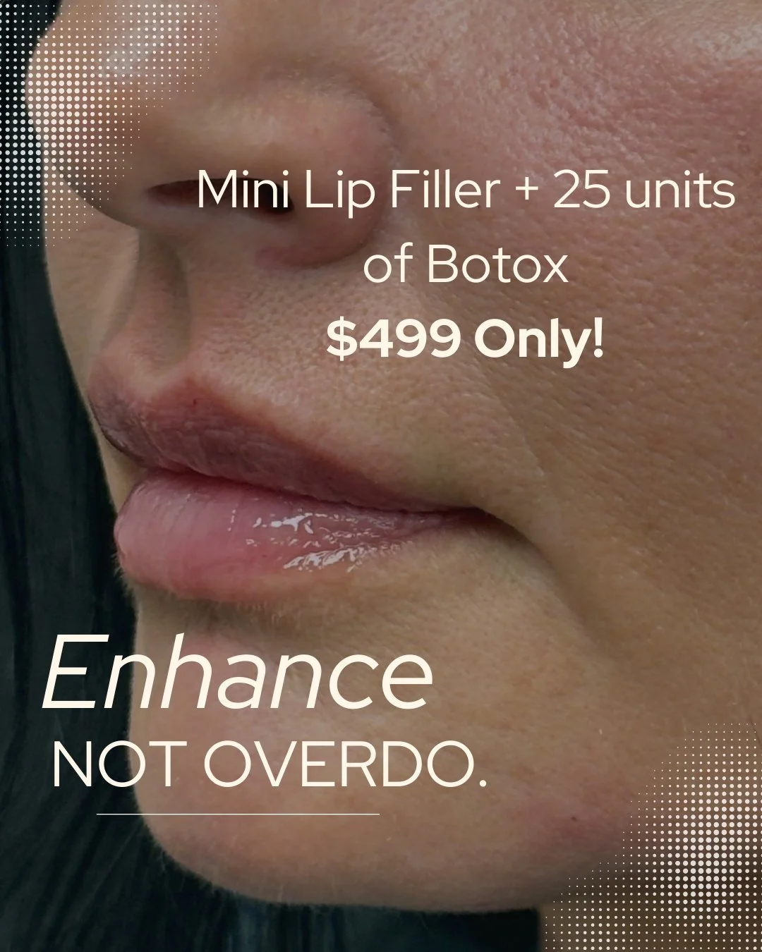 October Injectables Special!
𝗠𝗶𝗻𝗶 𝗟𝗶𝗽 𝗙𝗶𝗹𝗹𝗲𝗿 + 𝟮𝟱 𝗨𝗻𝗶𝘁𝘀 𝗼𝗳 𝗕𝗼𝘁𝗼𝘅 𝗳𝗼𝗿 𝗼𝗻𝗹𝘆 $𝟰𝟵𝟵!
Perfect for a subtle lip refresh and smoothing fine lines&mdash;just in time for fall. 🍂✨

📅 Limited time. Book your appointment to