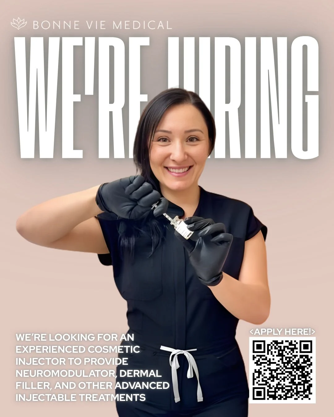 🚨 We&rsquo;re Hiring a Cosmetic Injector!

We&rsquo;re looking for a talented Cosmetic Injector who is passionate about helping clients feel confident and beautiful.

If you have experience with neuromodulators, dermal fillers, and advanced injectab