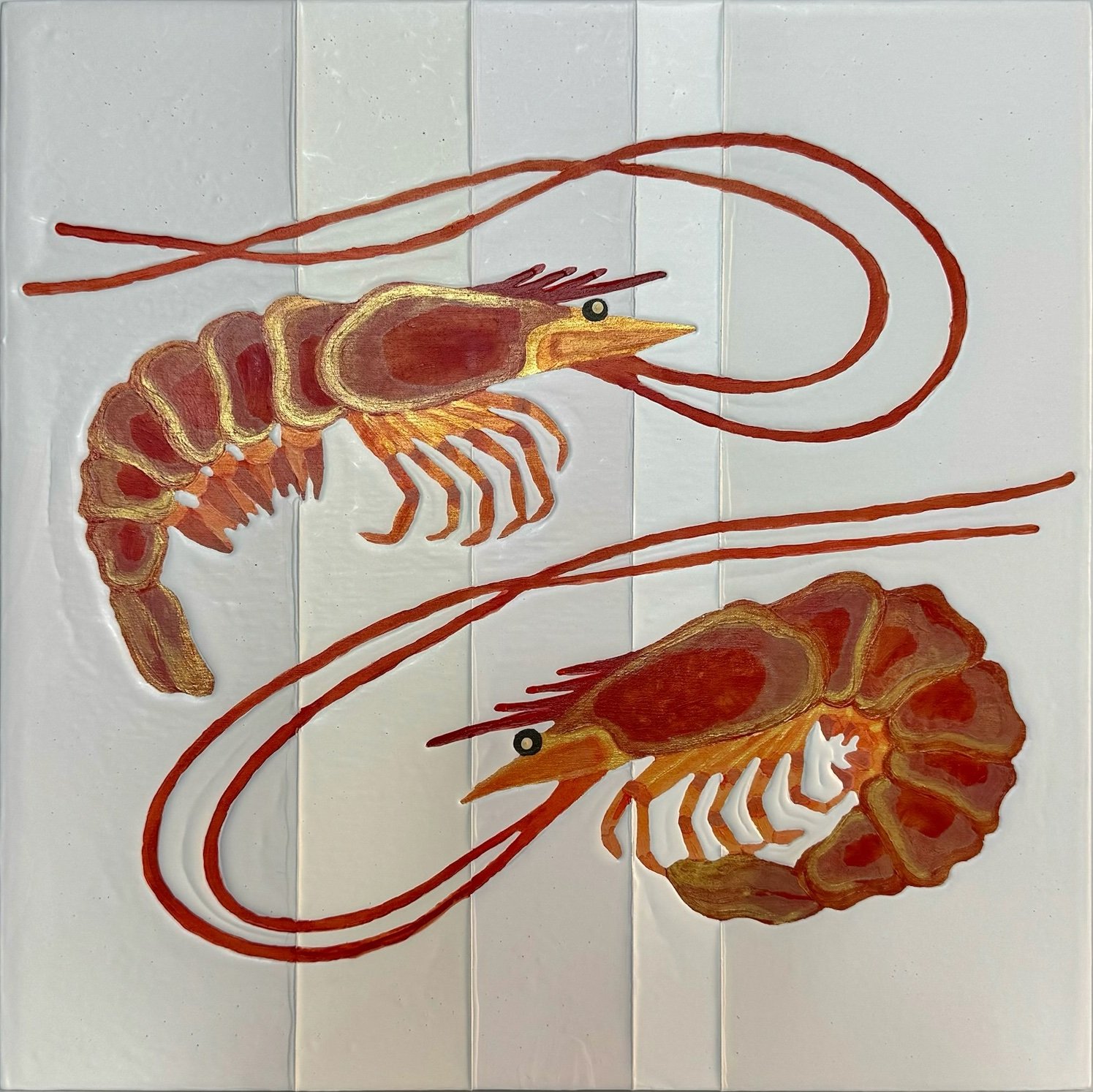 Shrimps A123b-Acrylic paint on wooden panel-12x12 Point75in.jpeg