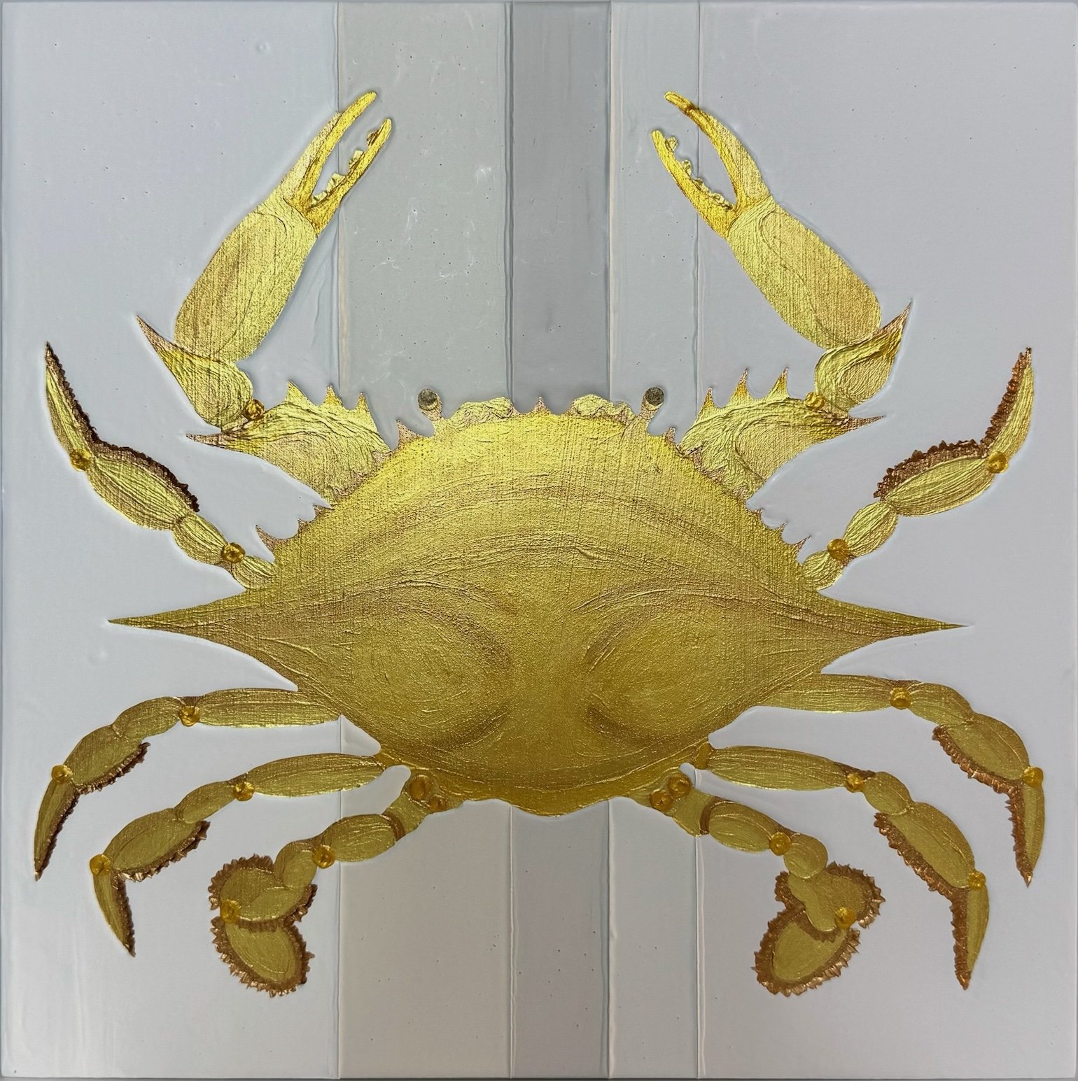 Golden Crab C121b-Acrylic paint on wooden panel-12x12x Point75in.jpeg