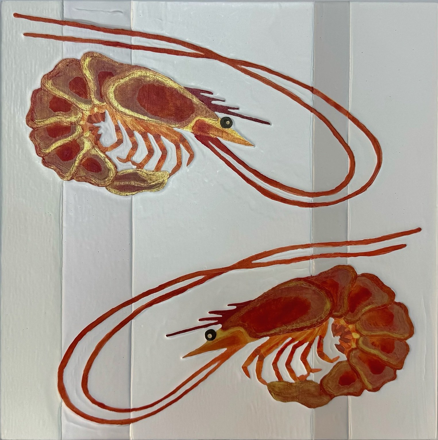 Shrimps A122b-Acrylic paint on wooden panel-12x12 Point75in.jpeg