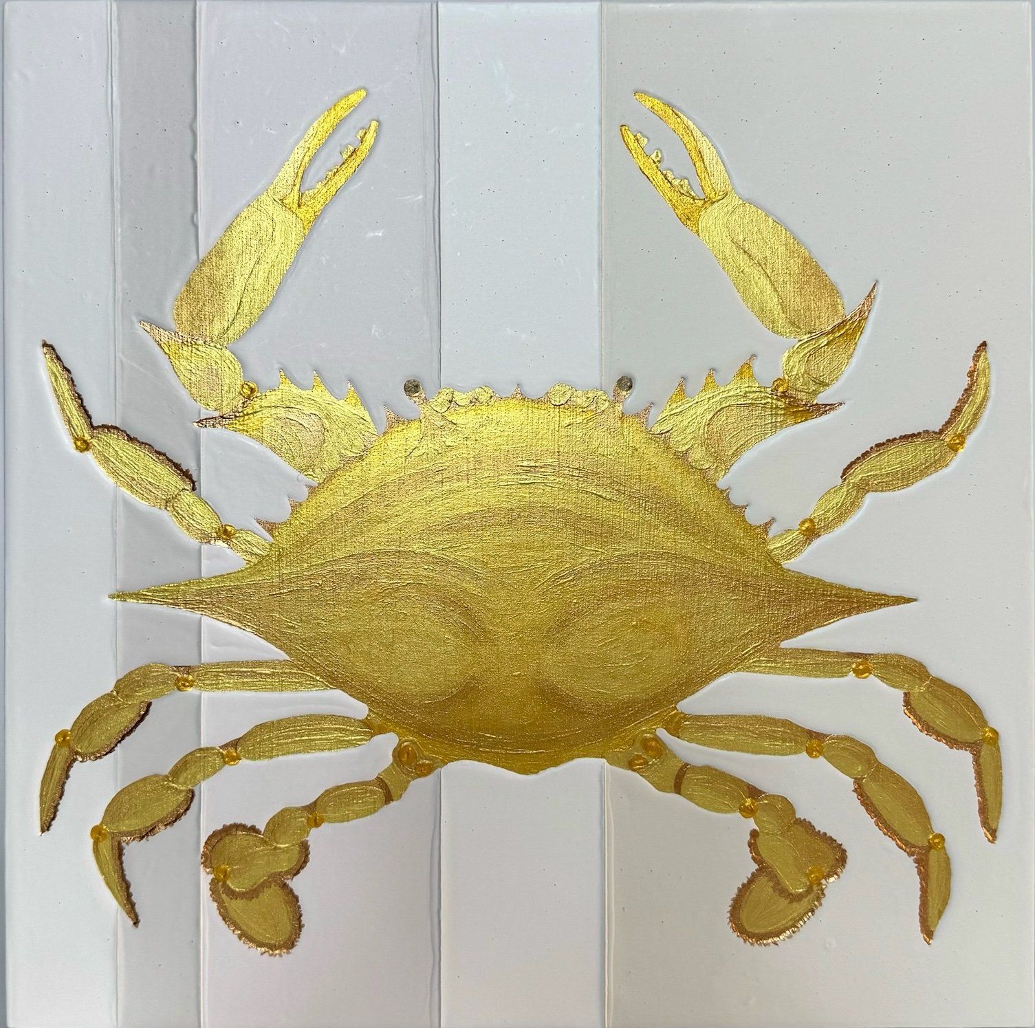 Golden Crab C123b-Acrylic paint on wooden panel-12x12x Point75in.jpeg