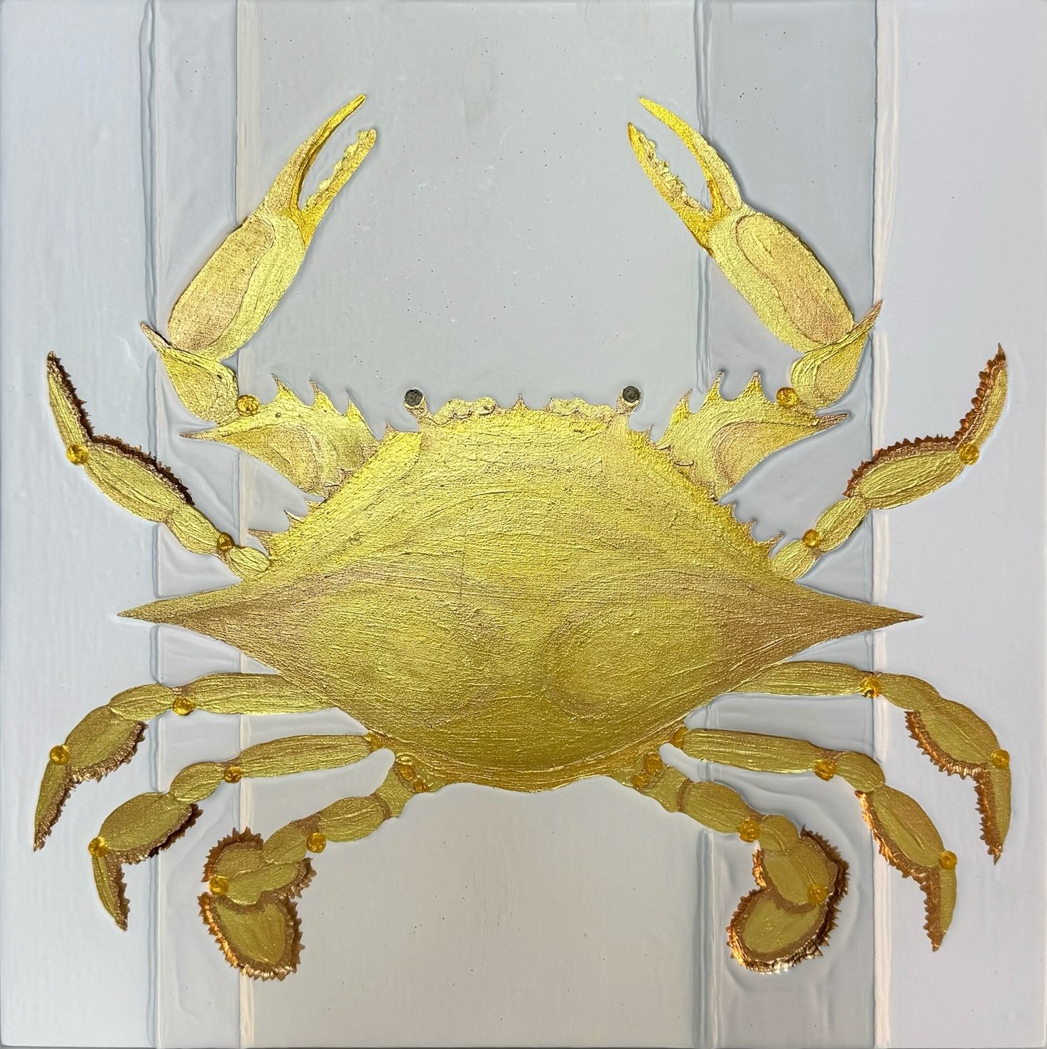 Golden Crab A123b-Acrylic paint on wooden panel-12x12x Point75in.jpeg