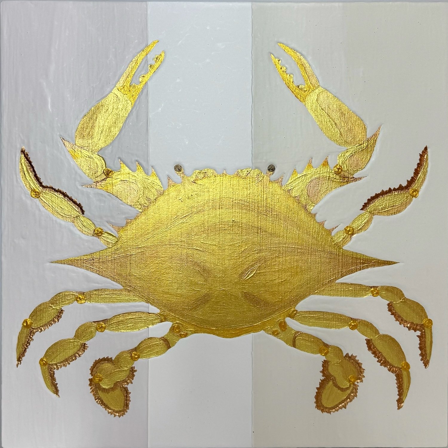 Golden Crab B121b-Acrylic paint on wooden panel-12x12x Point75in.jpeg