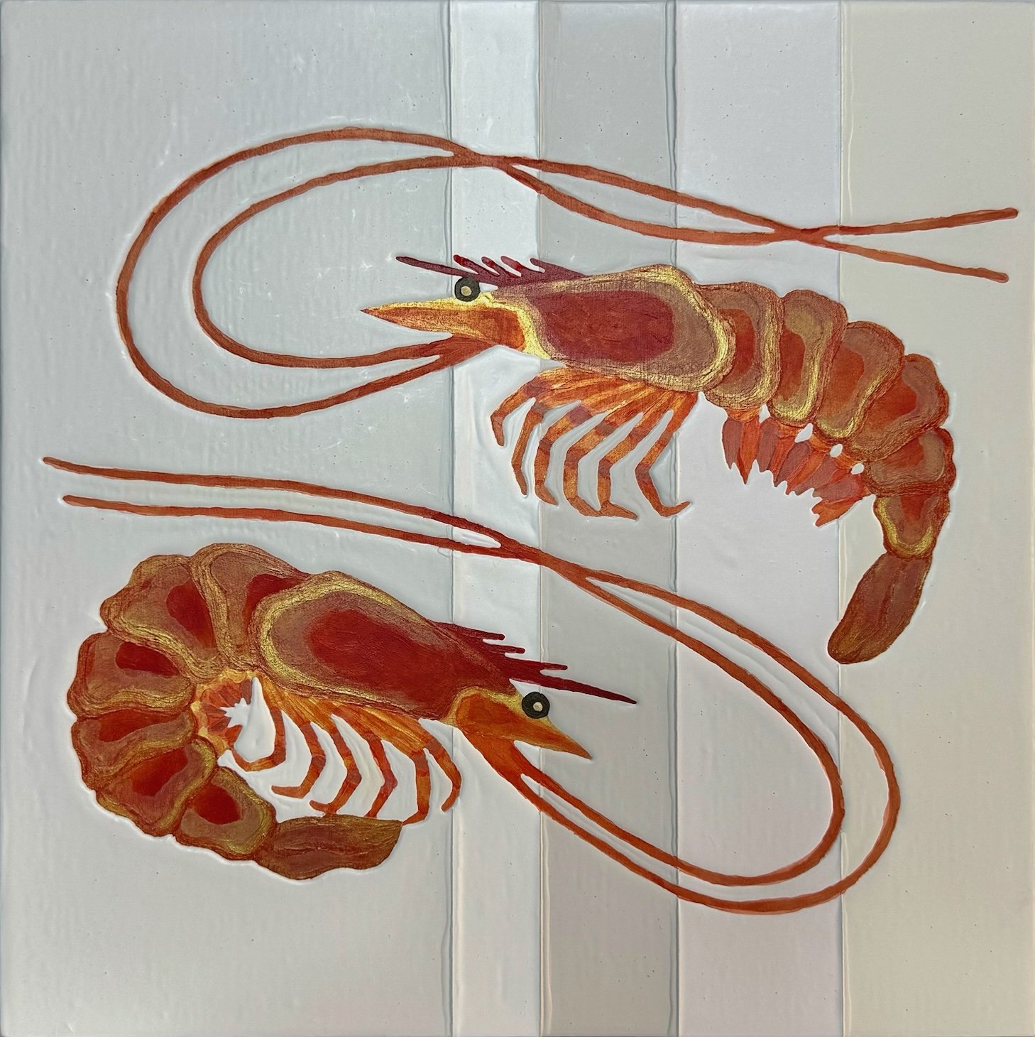 Shrimps A121b-Acrylic paint on wooden panel-12x12 Point75in.jpeg