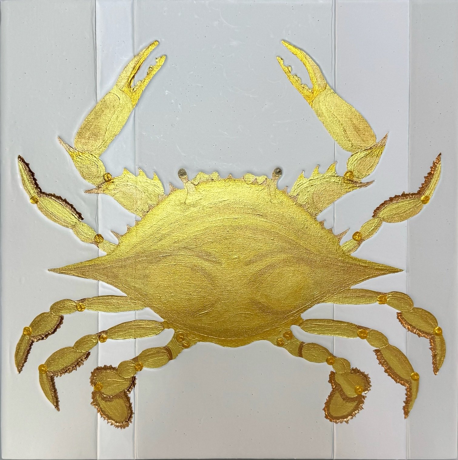 Golden Crab C122b-Acrylic paint on wooden panel-12x12x Point75in.jpeg