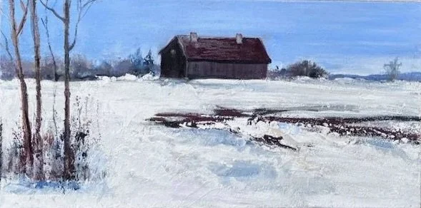 Winter in the Country, 10 x 20, framed, $575