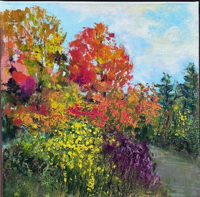 Autumn on my Walk, 12 x 12, framed, $450