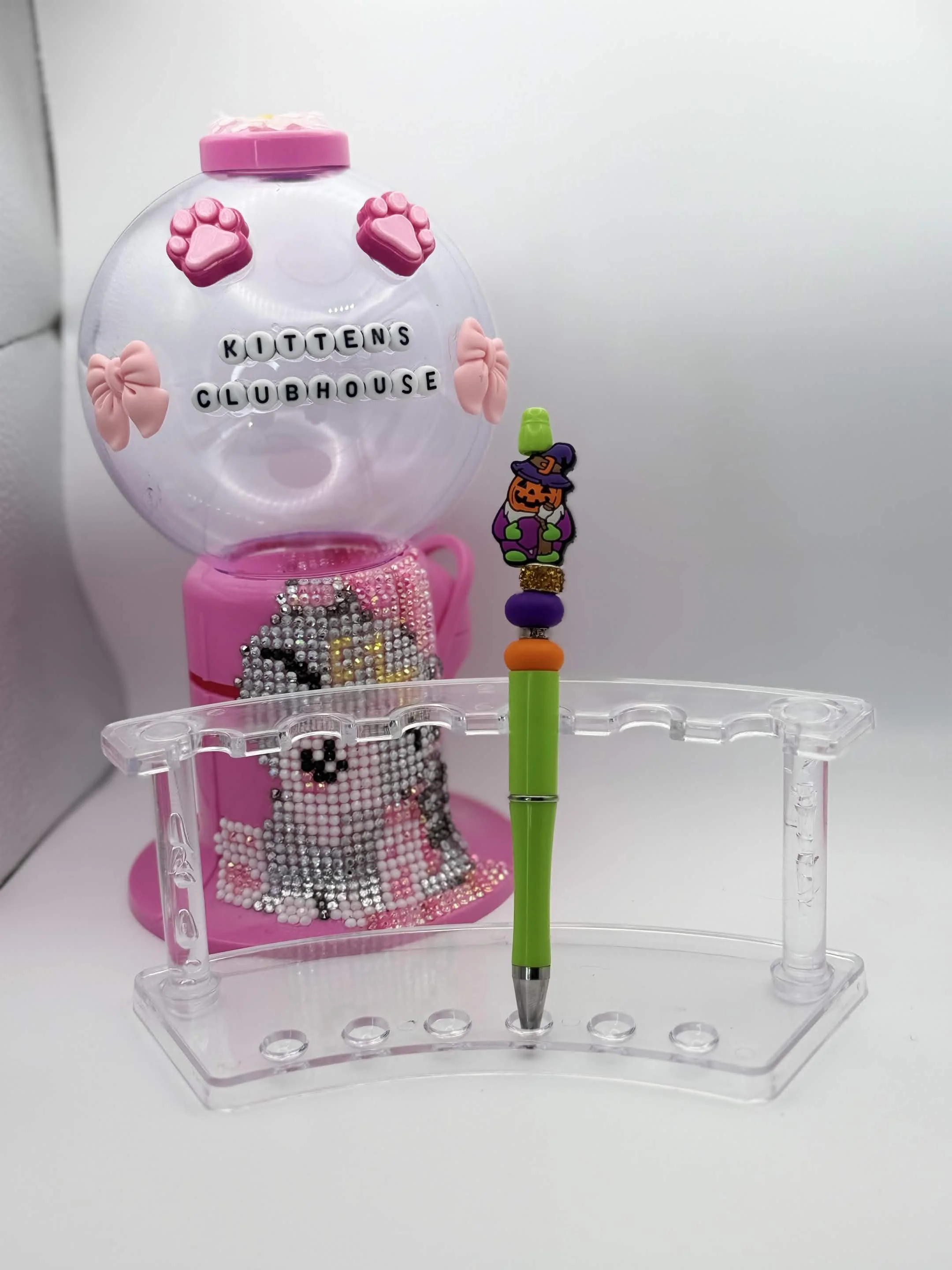 Green Halloween Wizard Guy Refillable Beaded Pen