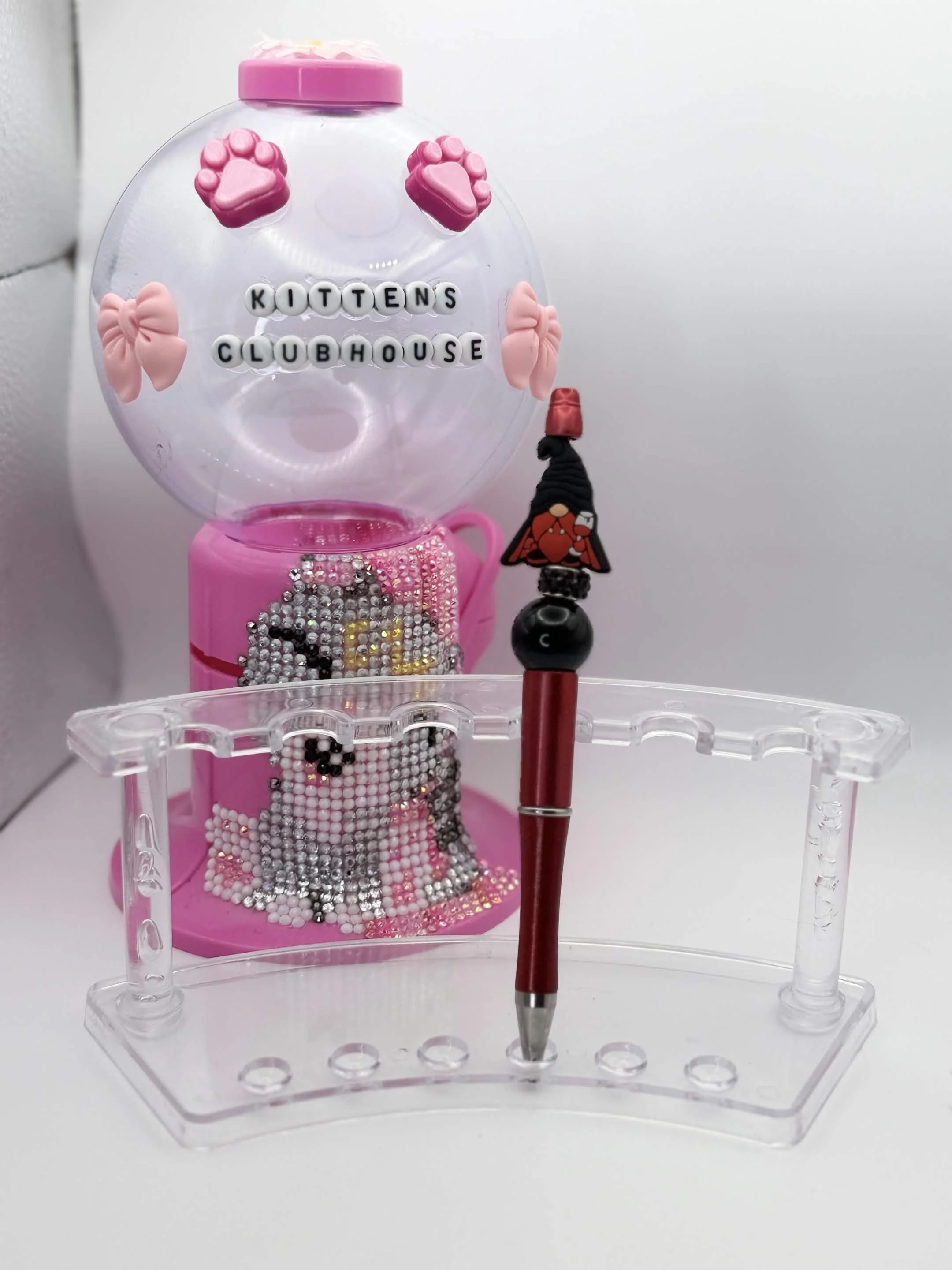 Red Vampire Gnome Refillable Beaded Pen