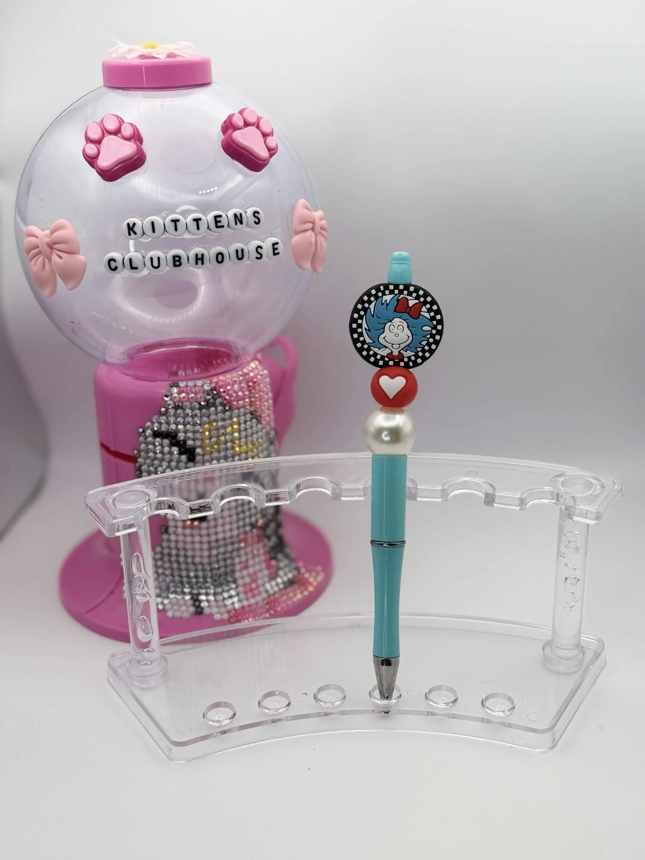 Blue & Red Story Book Character Refillable Beaded Pen