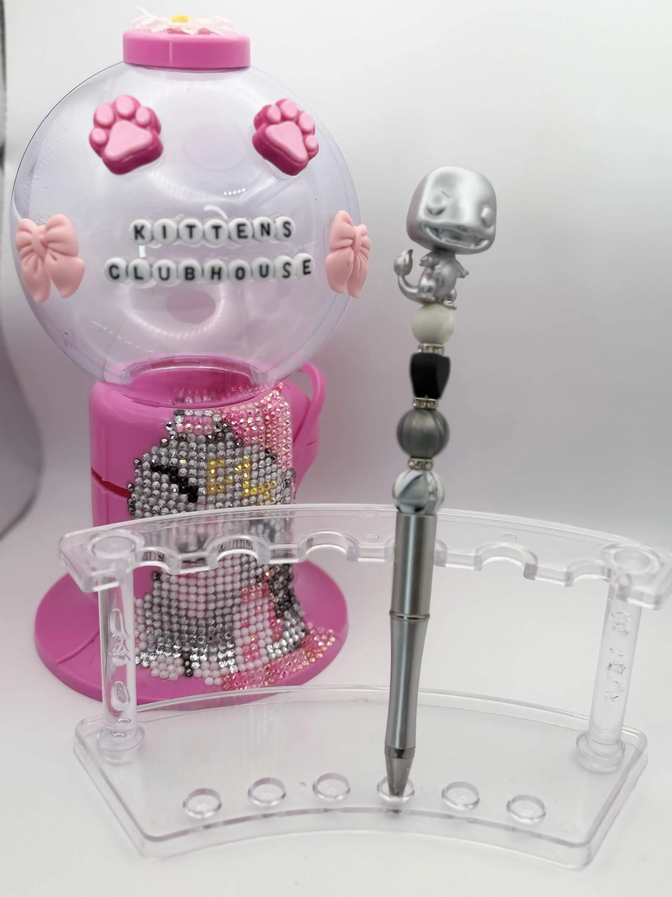 Silver Charmander Funko Pop Refillable Beaded Pen