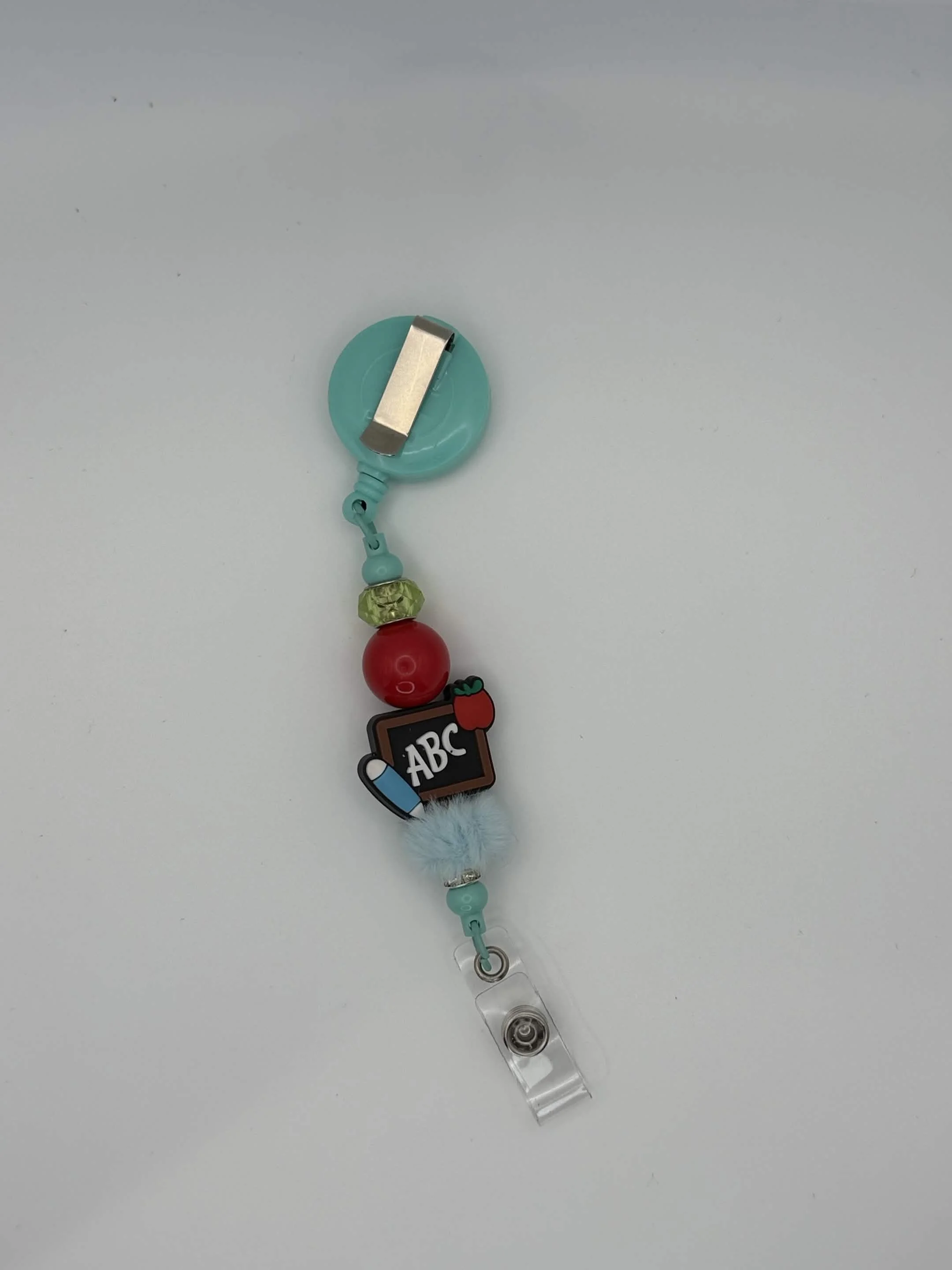 ABC Chalkboard Badge Reel with Pom-Pom | Fun & Functional ID Holder for Educators