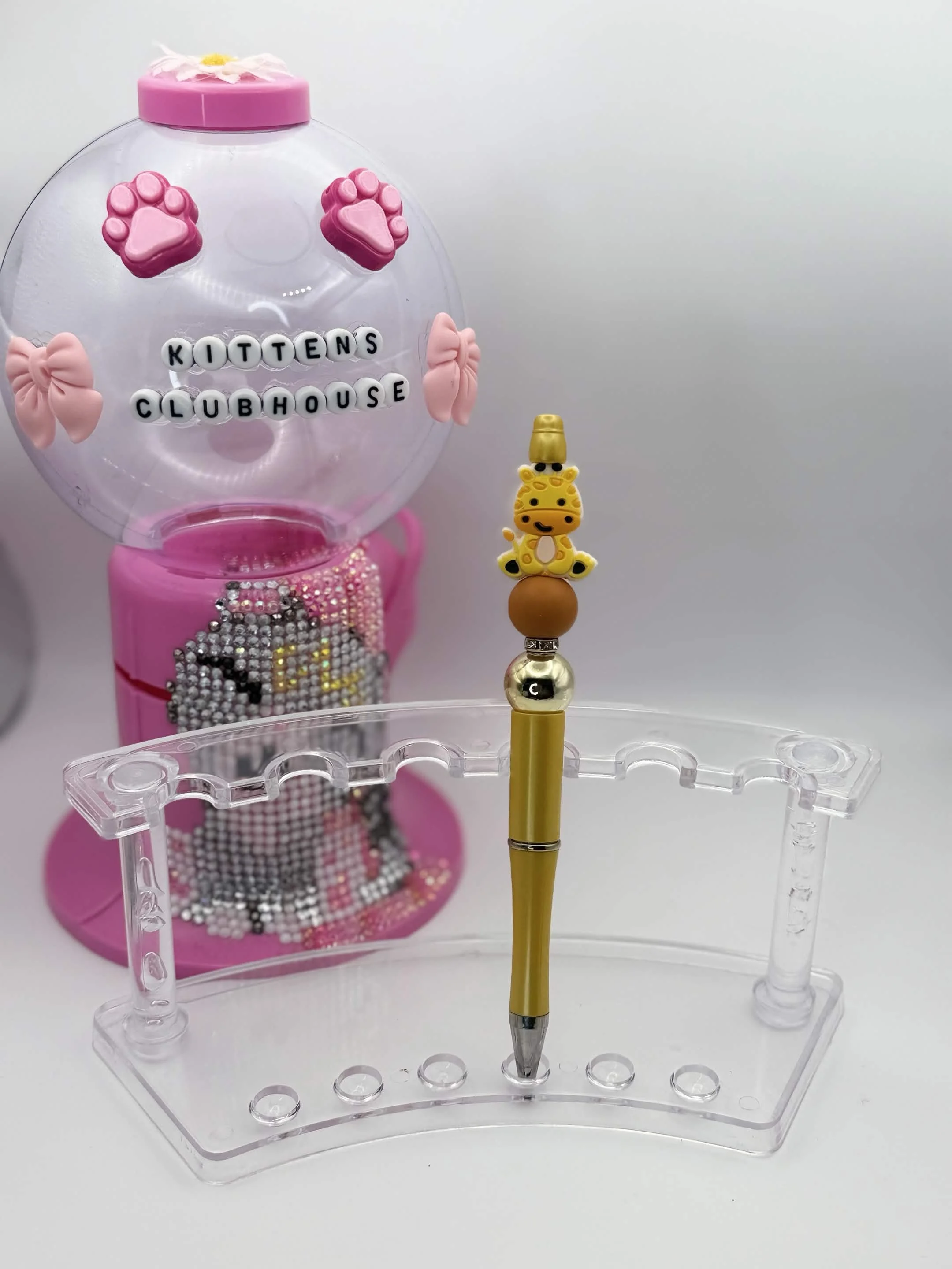 Golden Giraffe Refillable Beaded Pen