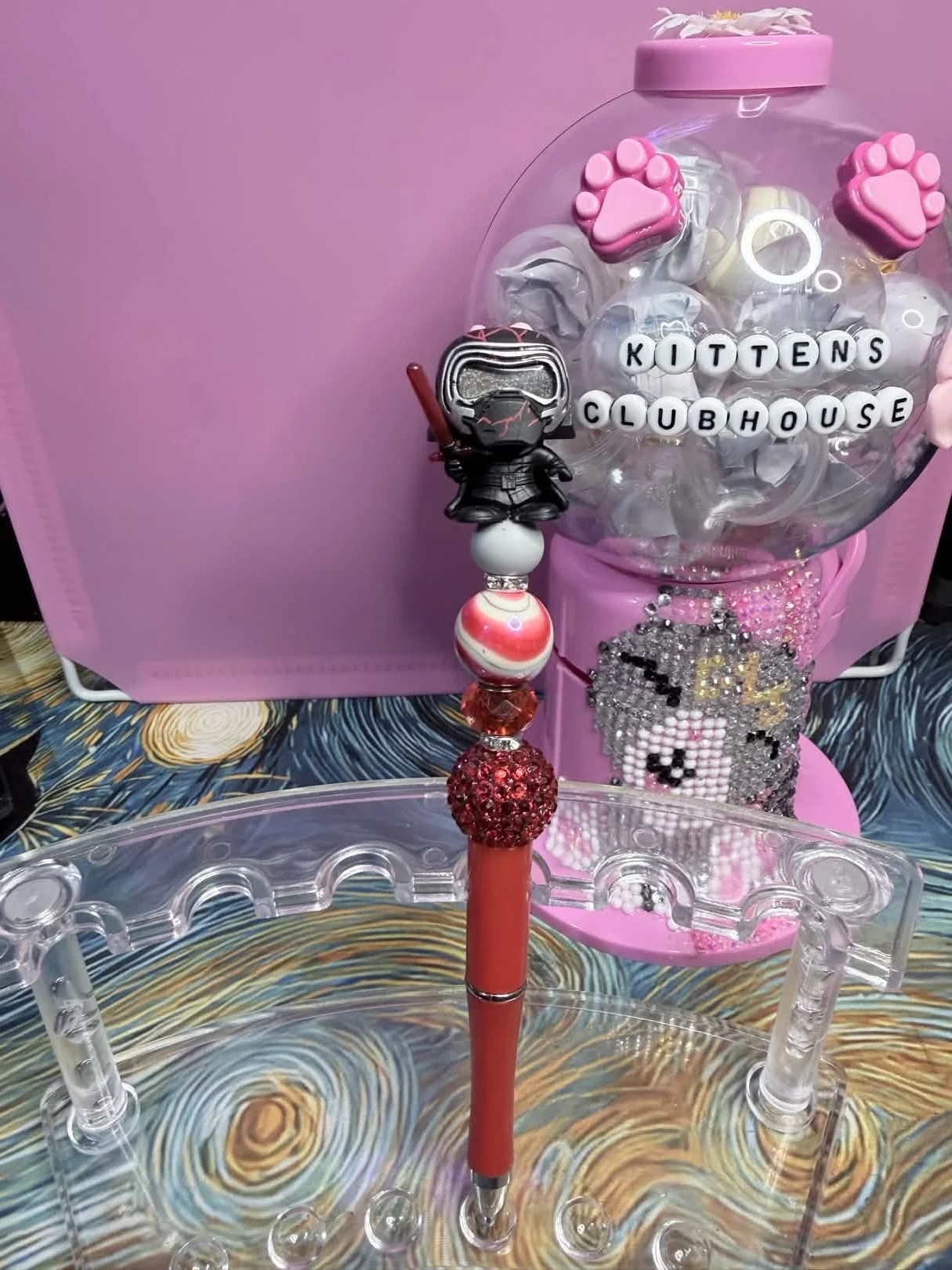 Kylo Ren Disney Doorable Refillable Beaded Pen • Handmade Bead Pen • Cute Desk Accessory