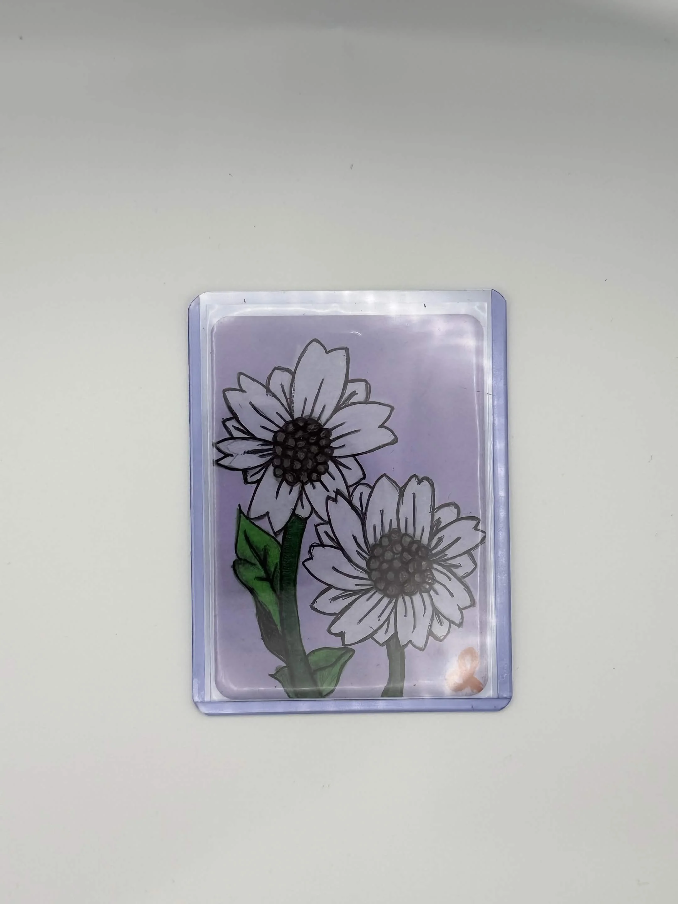 White Wildflowers Original ACEO • Colored Pencil & Ink Mini Art • 2.5" x 3.5" Collectible Art Card