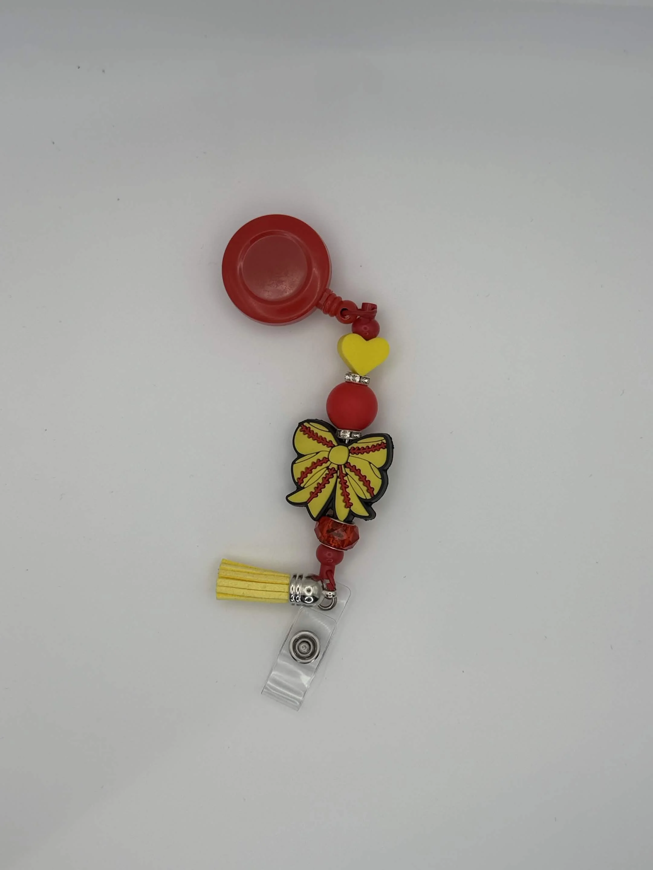 Softball Coquette Bow Badge Reel | Coach ID Holder