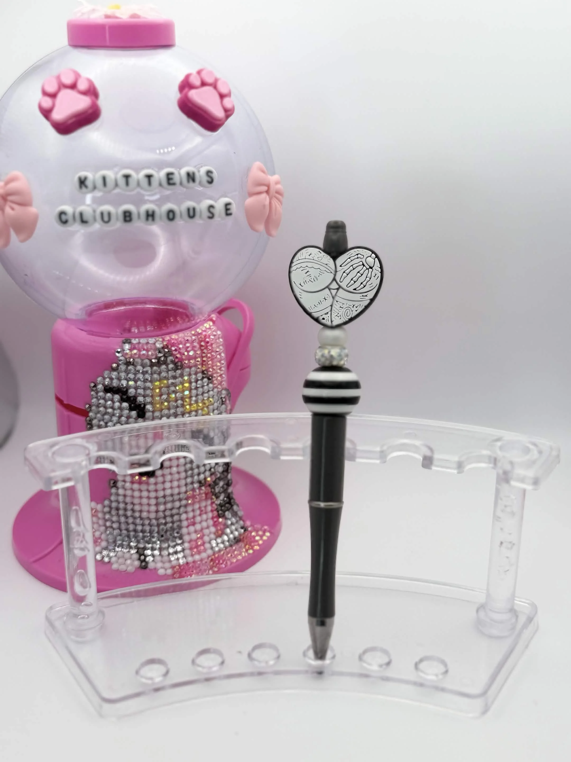 Black & White Zombie Booty Refillable Beaded Pen