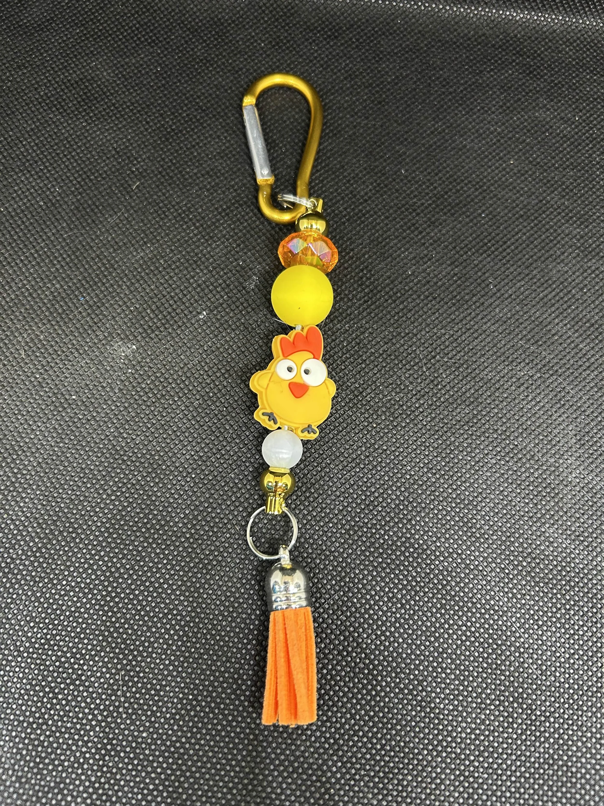 Sunny Chicken Keychain with Tassel | Cute Farm Animal Accessory for Bags, Badges & Gifts