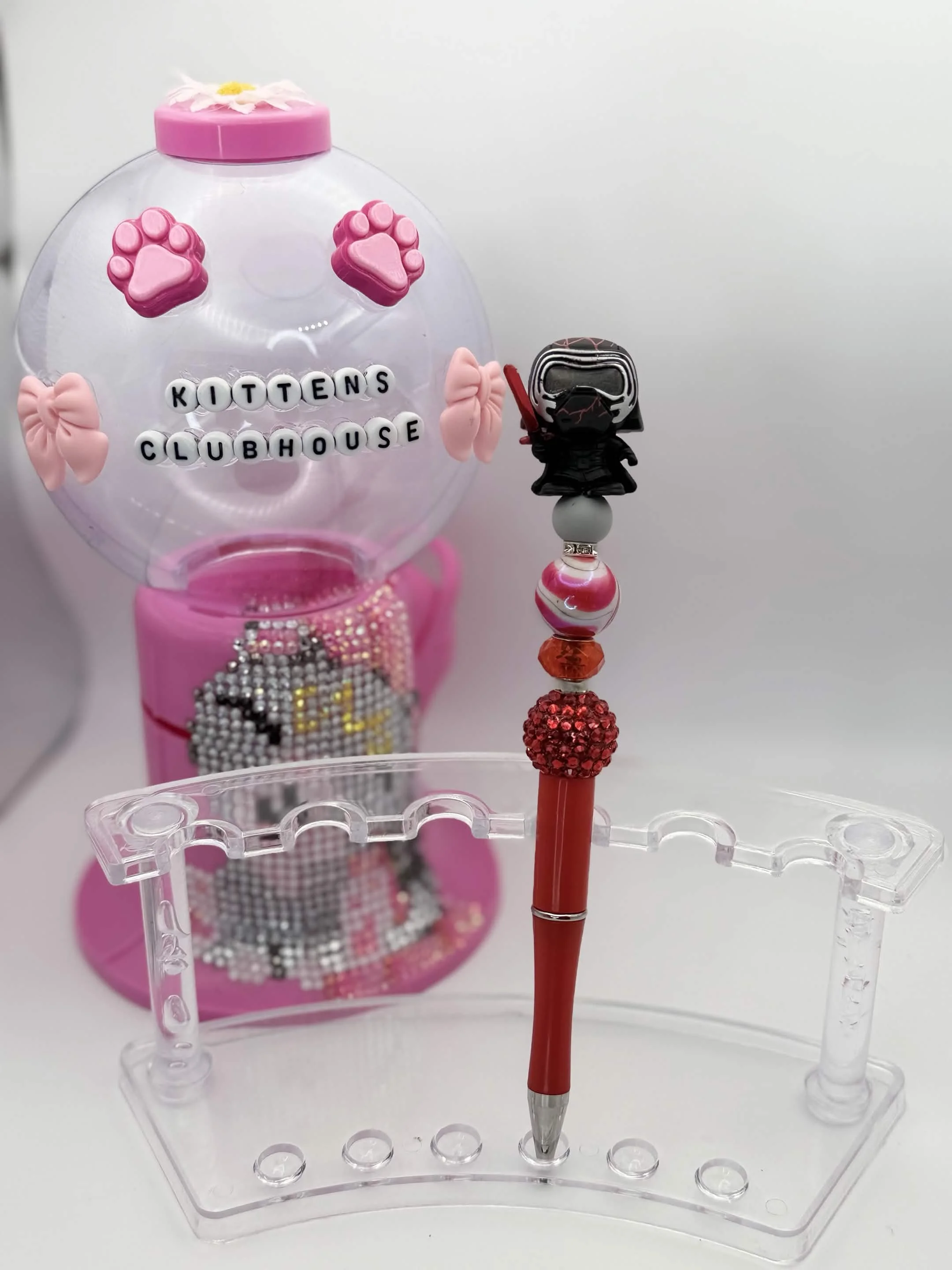 Kylo Ren Disney Doorable Refillable Beaded Pen • Handmade Bead Pen • Cute Desk Accessory