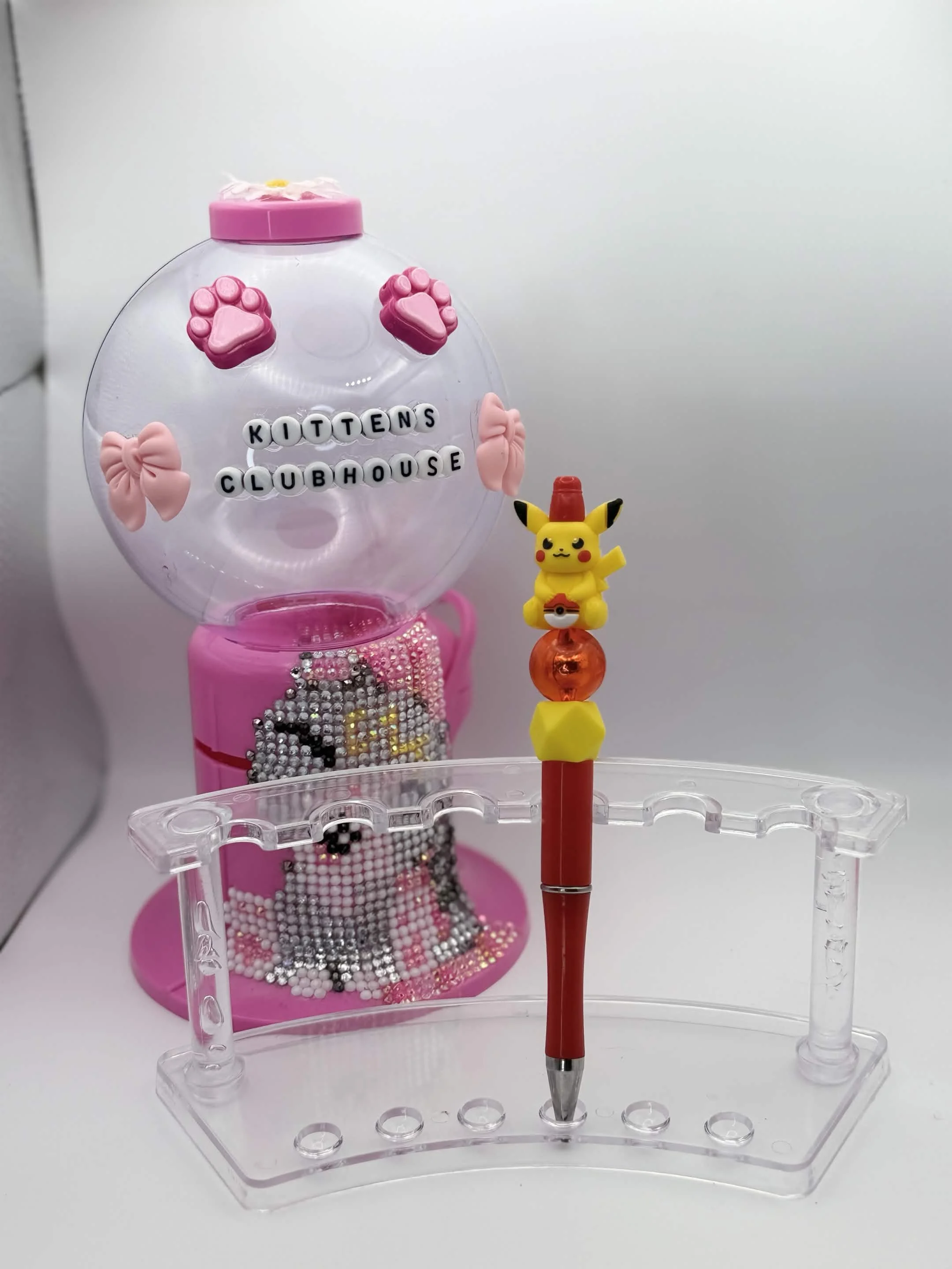 Pikachu with Pokeball Beaded Refillable Pen