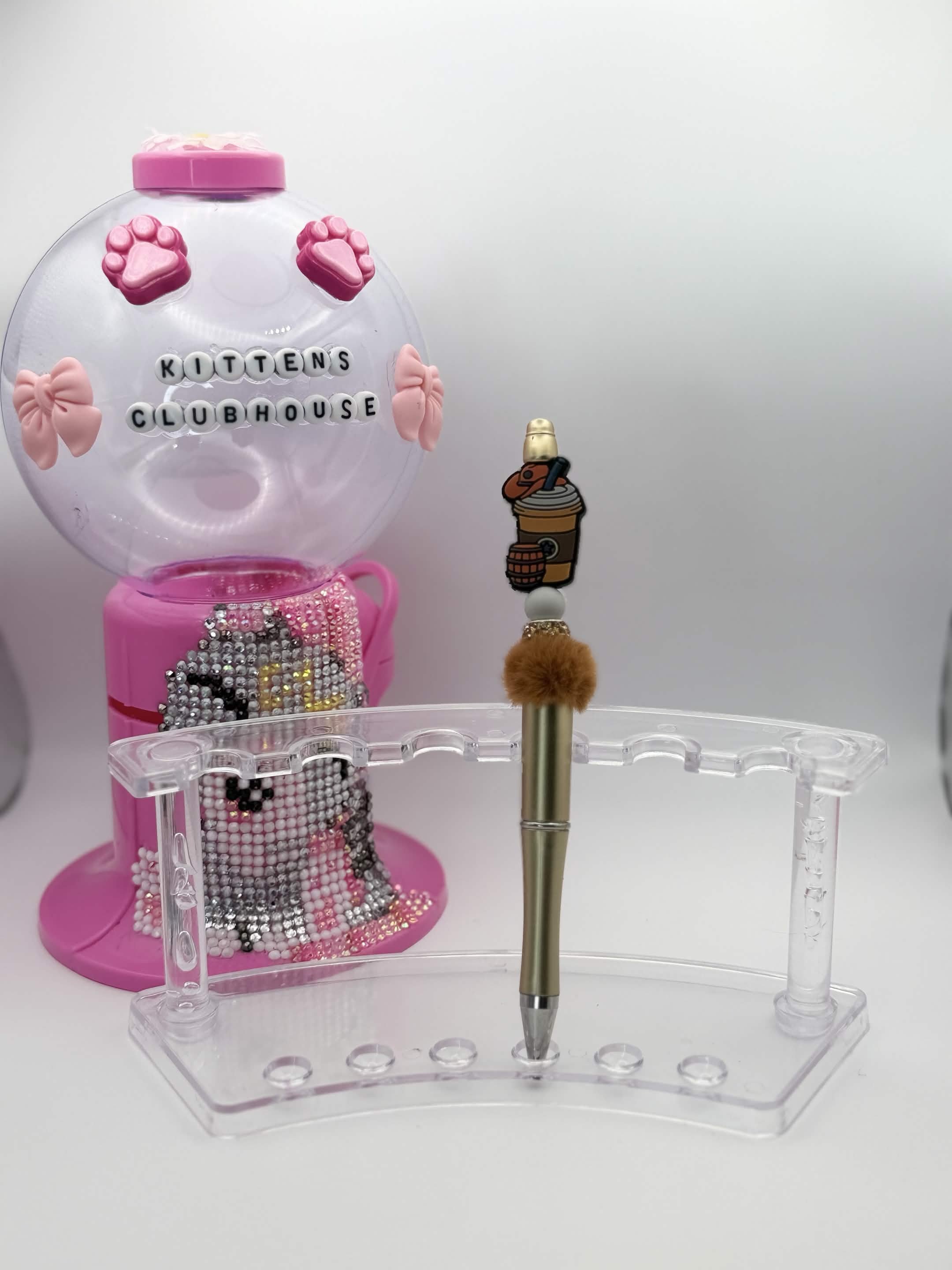 Cowboy Coffee Cup Refillable Beaded Pen