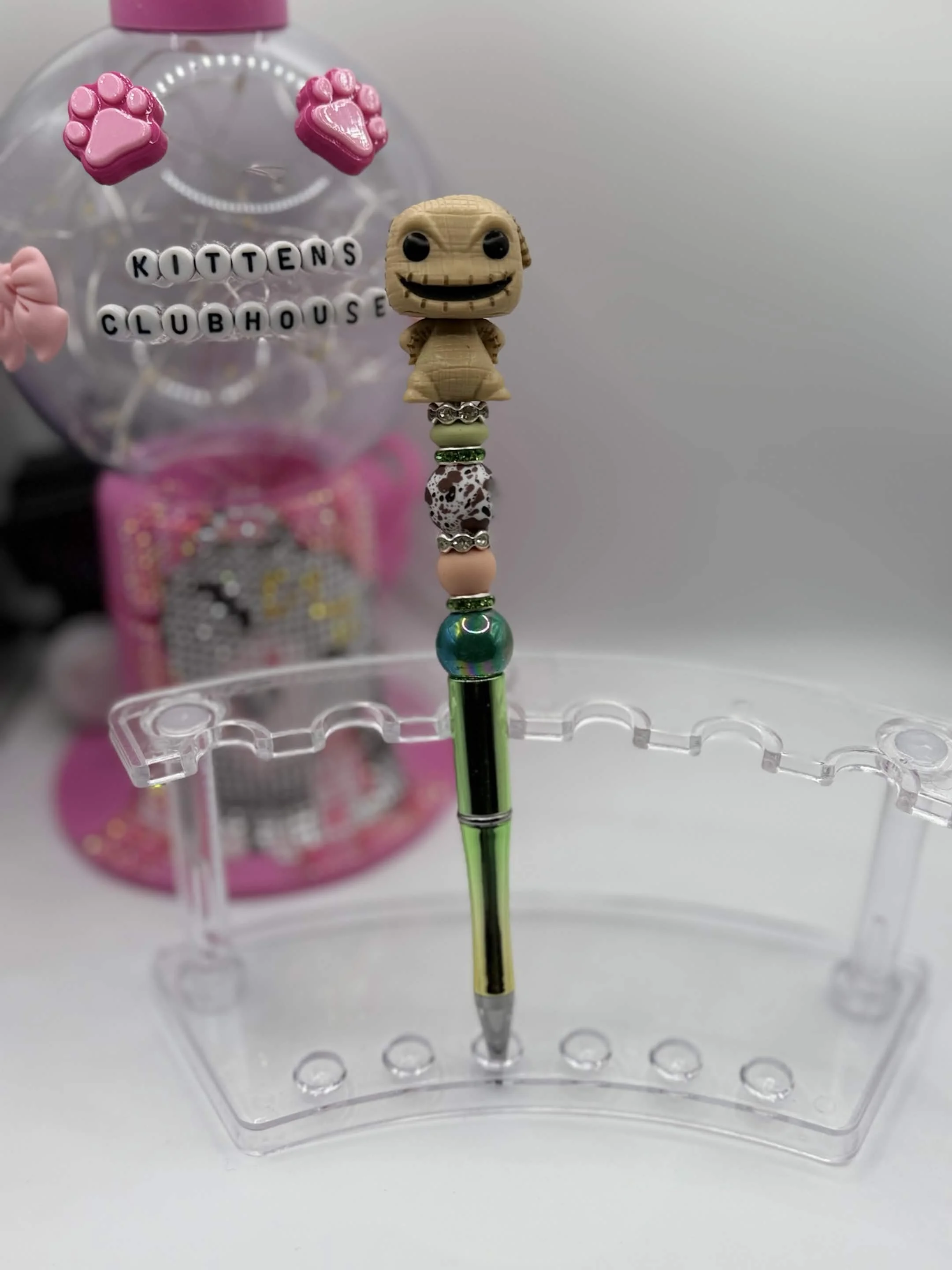 Oogie Boogie Beaded Refillable Pen – Upcycled Nightmare Before Christmas Mini Funko Pop