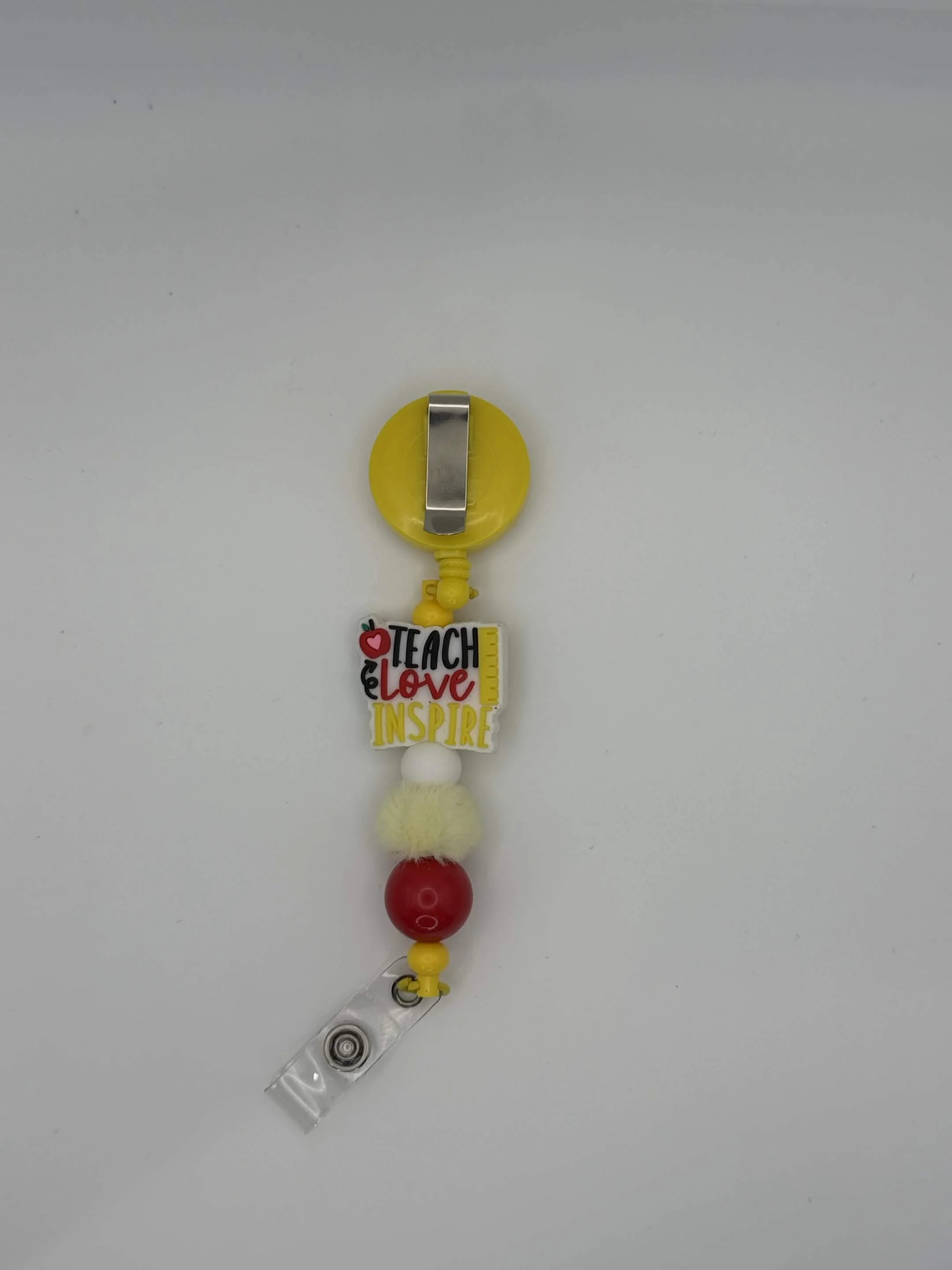 Teach Love Inspire Badge Reel | Colorful Teacher ID Holder