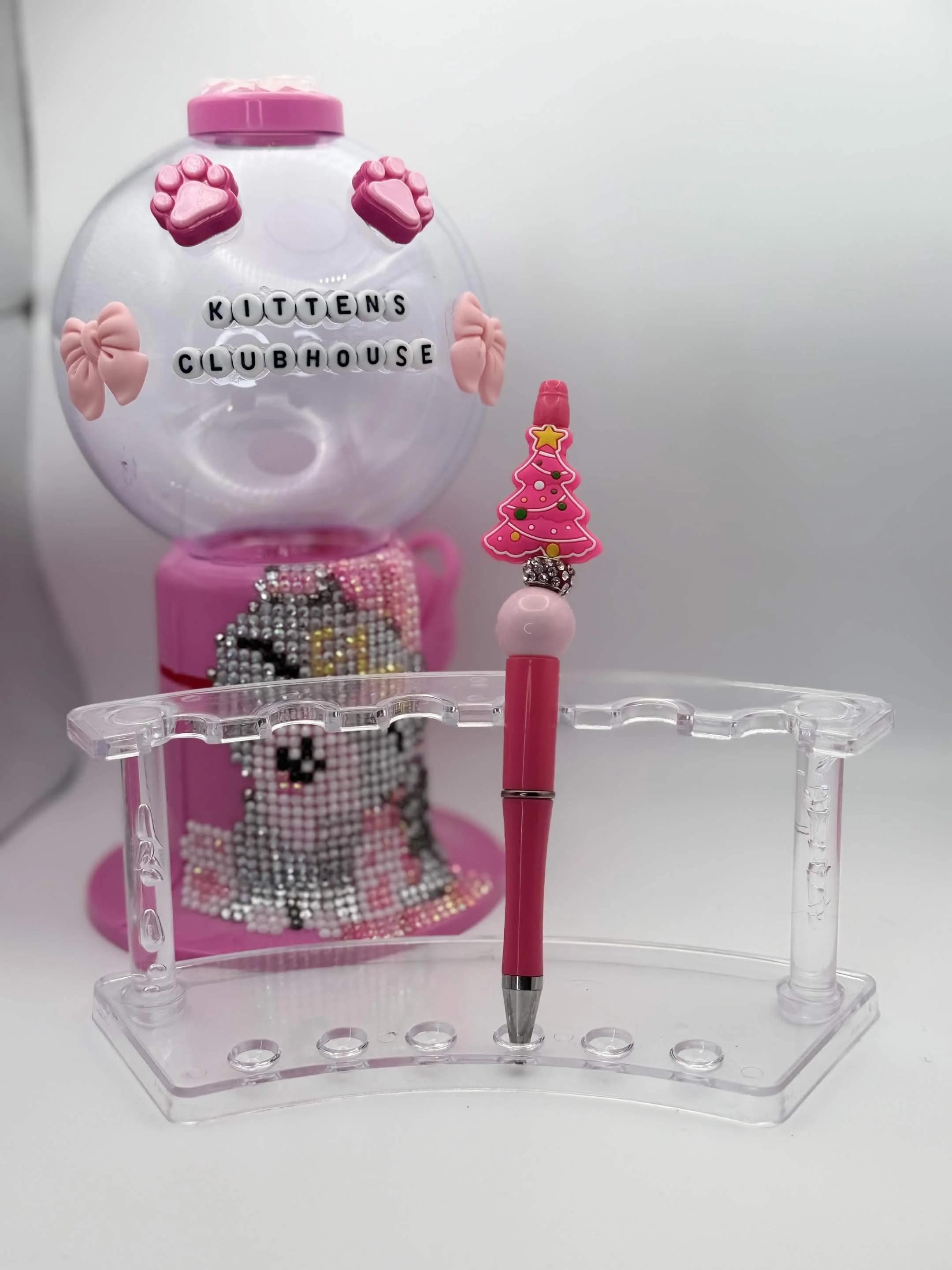 Pinkmas Christmas/Yule Tree Beaded Refillable Pen