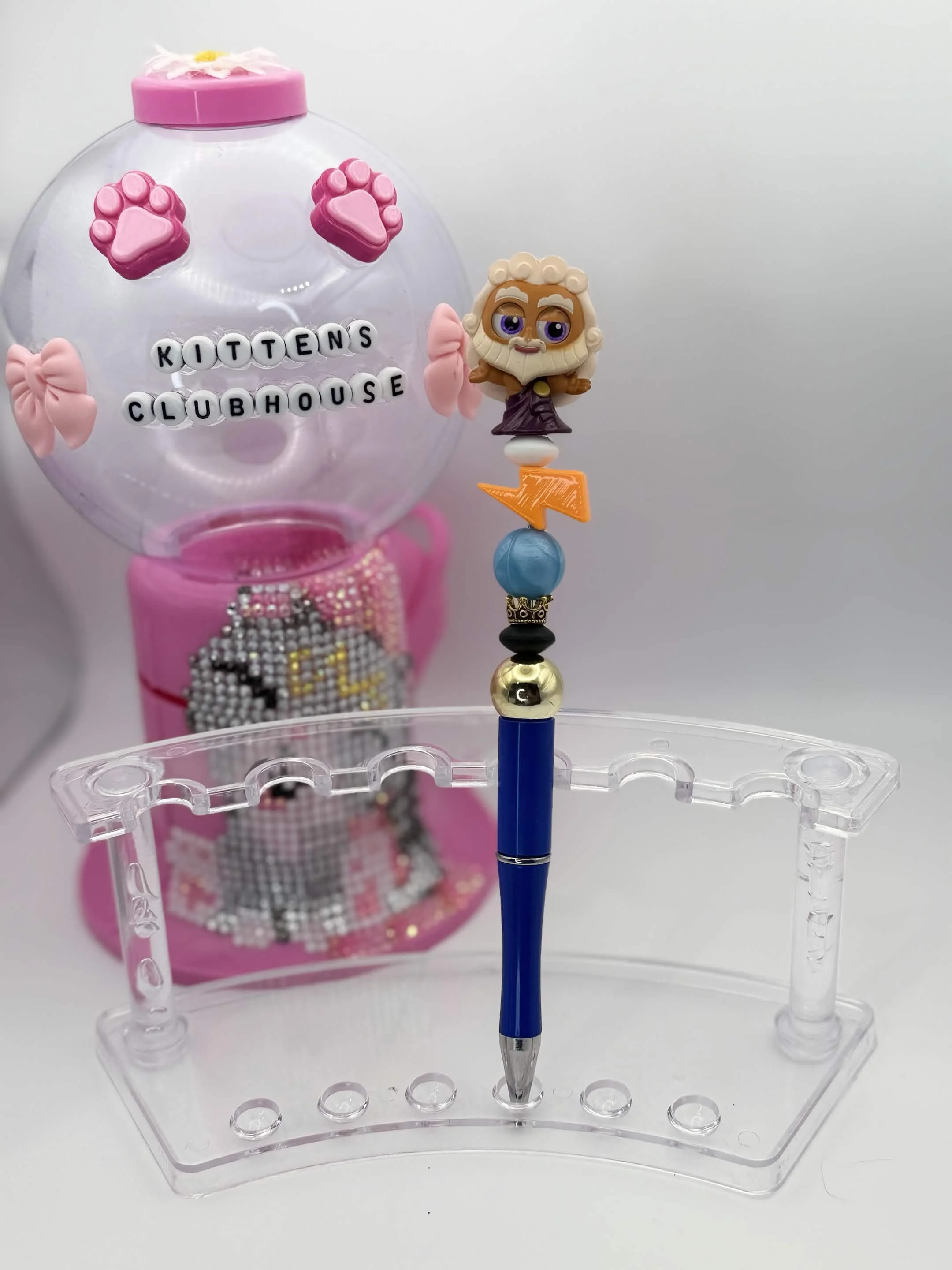 Zeus Disney Doorable Refillable Beaded Pen • Handmade Bead Pen • Mythology & Fandom Stationery