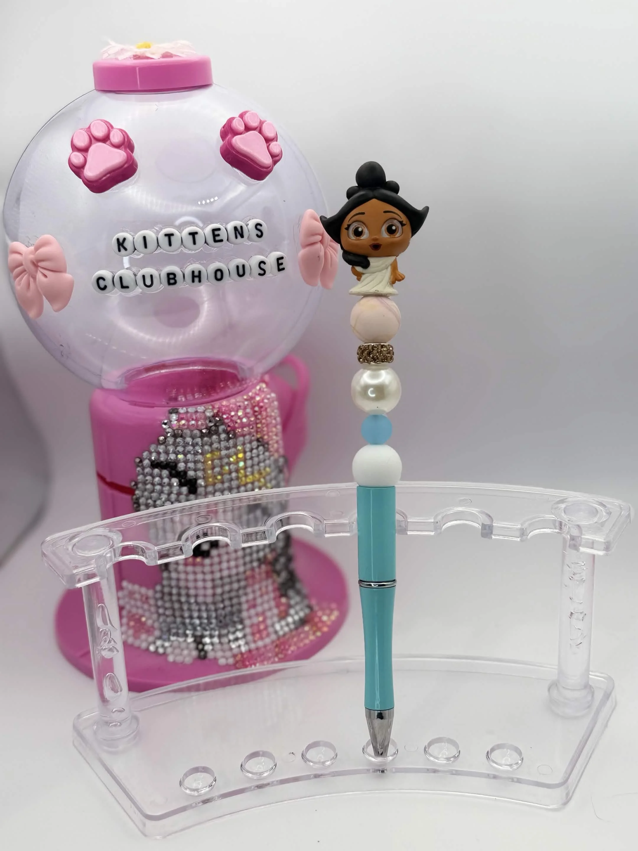 Clio Disney Doorable Refillable Beaded Pen • Handmade Bead Pen • Greek Muse‑Inspired Stationery
