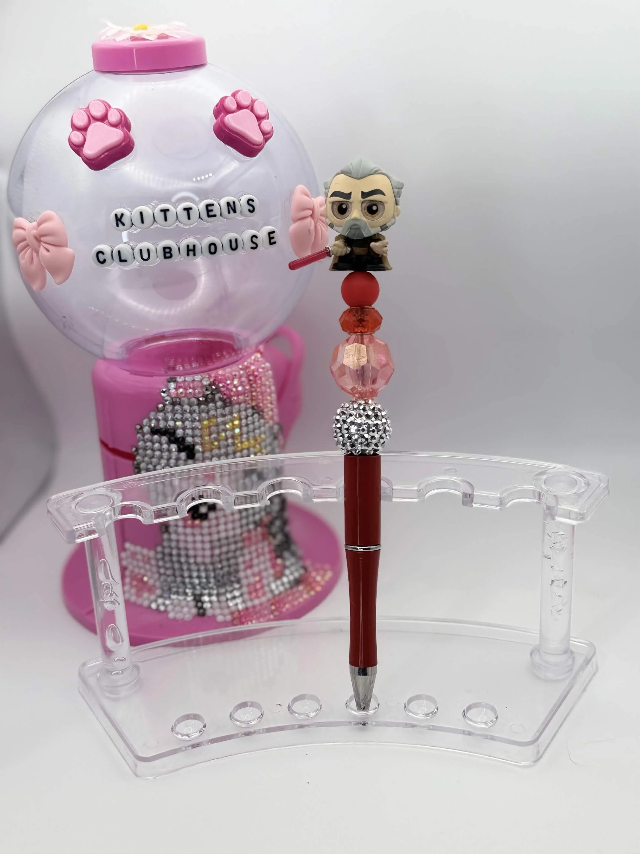 Count Dooku Disney Doorable Refillable Beaded Pen • Handmade Bead Pen • Star Wars‑Inspired Stationery