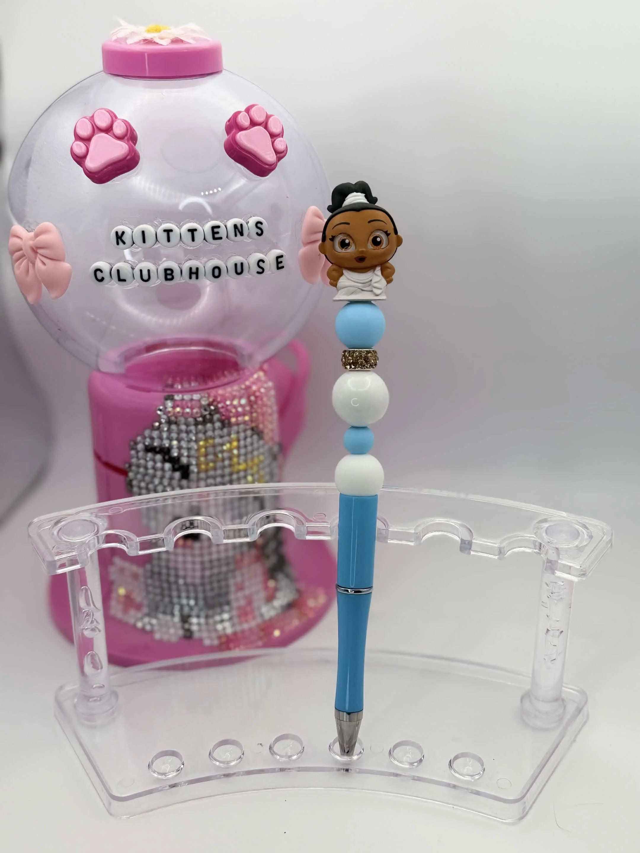 Thalia Disney Doorable Refillable Beaded Pen • Handmade Bead Pen • Greek Muse‑Inspired Stationery