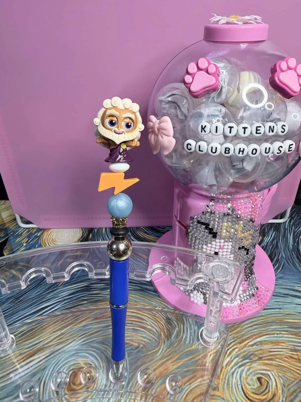 Zeus Disney Doorable Refillable Beaded Pen • Handmade Bead Pen • Mythology & Fandom Stationery