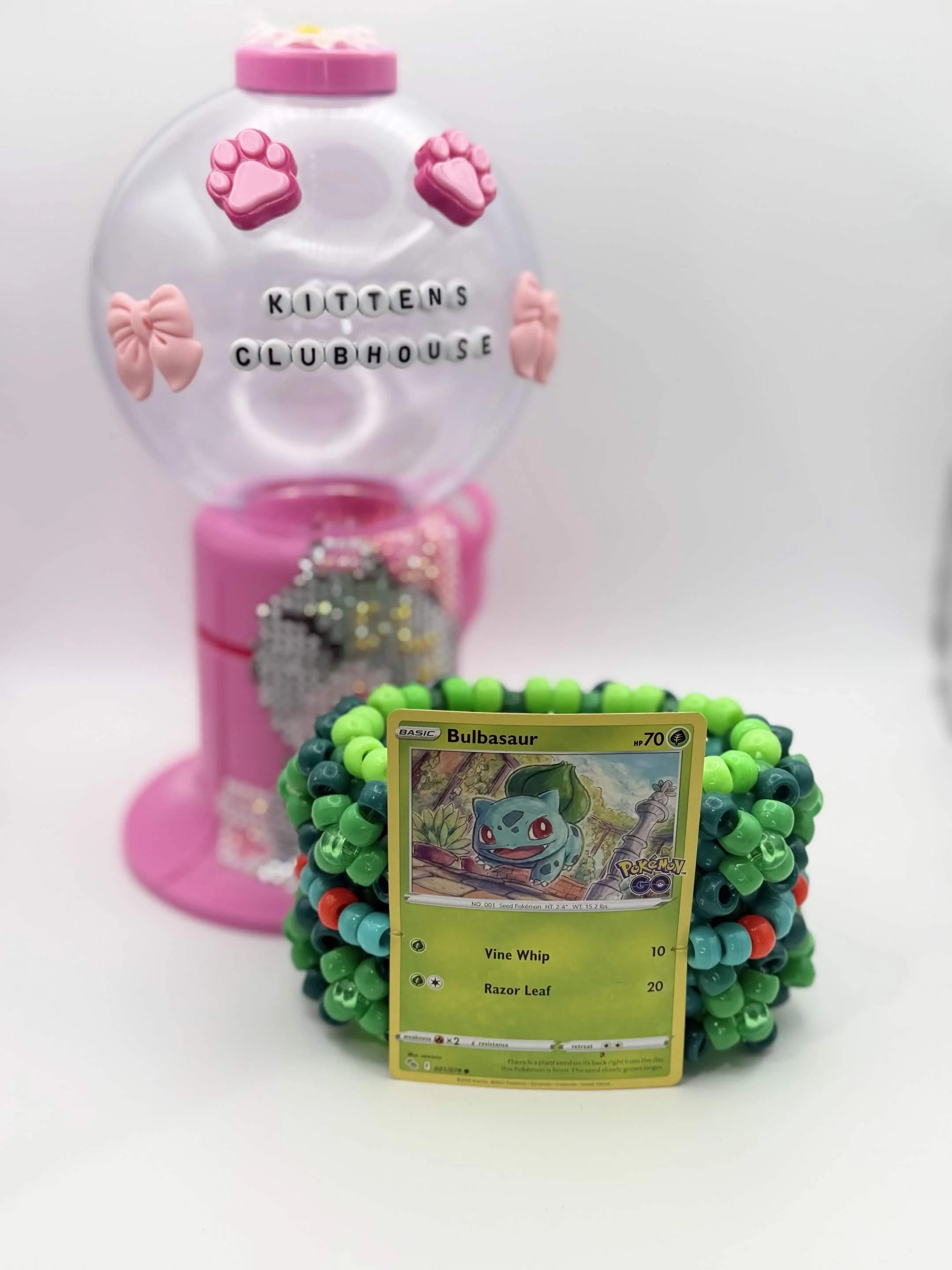 Bulbasaur Pokémon TCG Card Kandi Cuff