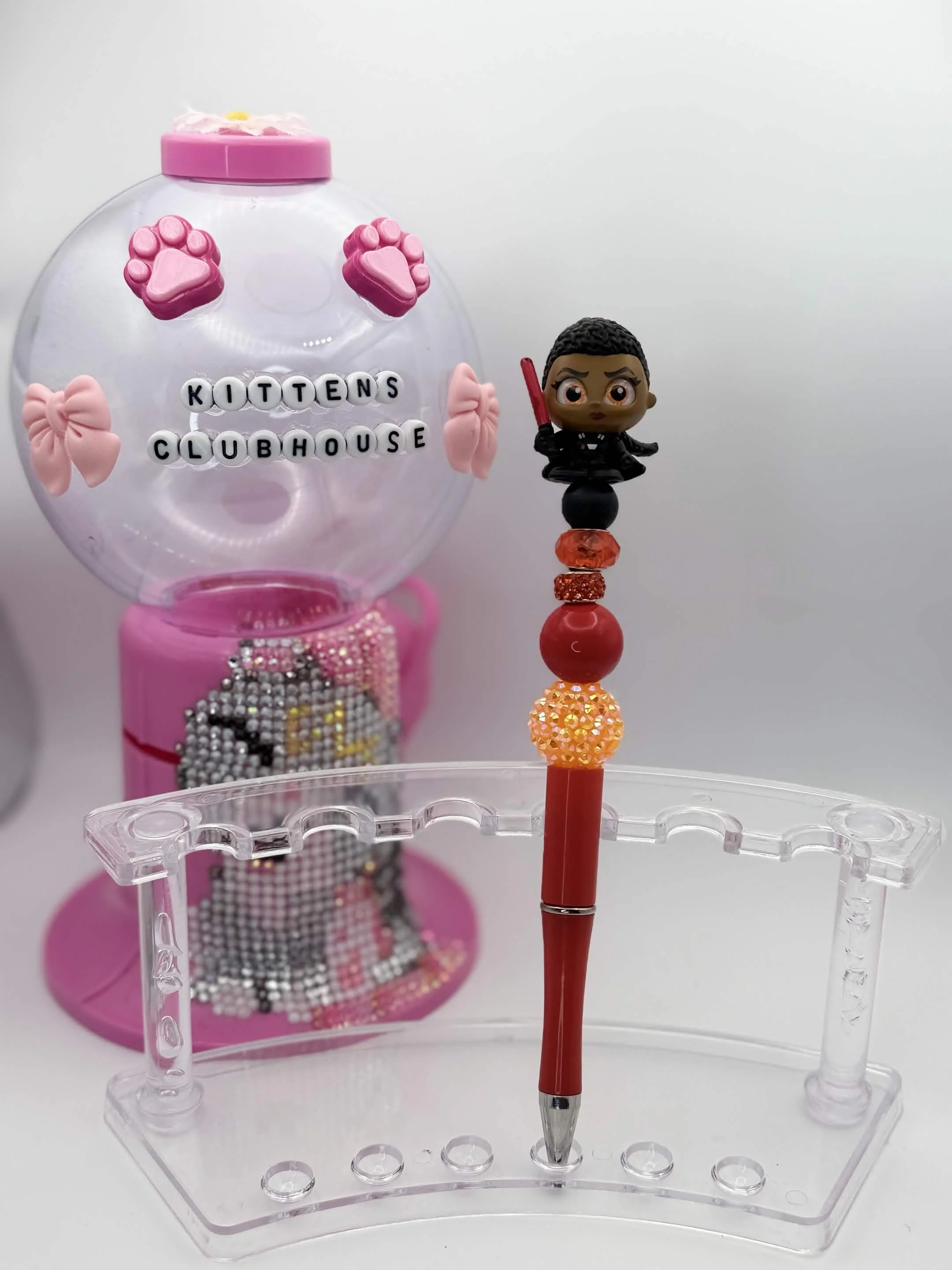 Reva Disney Doorable Refillable Beaded Pen • Handmade Bead Pen • Star Wars‑Inspired Desk Accessory