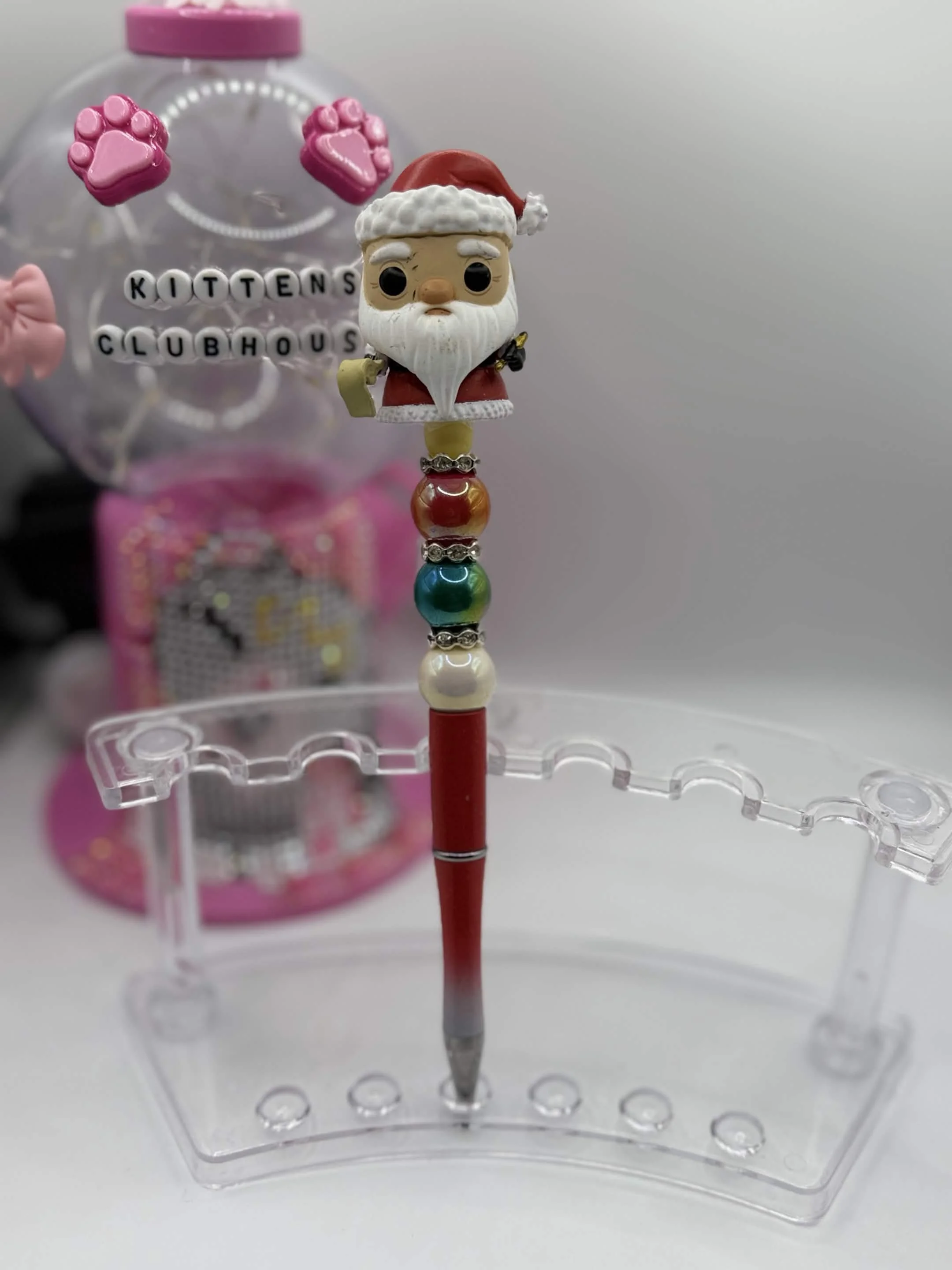 Sandy Claws Beaded Refillable Pen – Upcycled Nightmare Before Christmas Mini Funko Pop