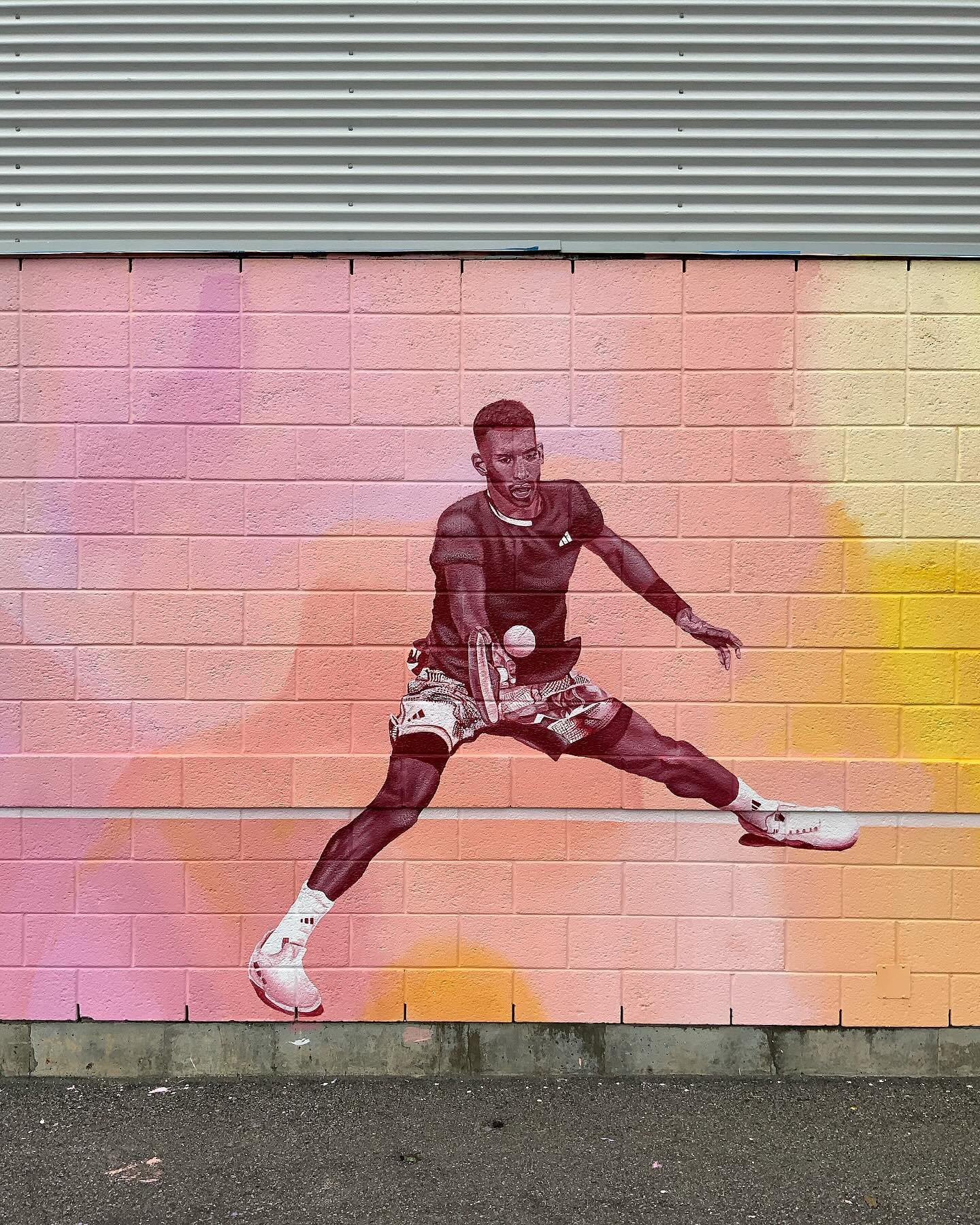 BAM! Mural reveal #1! I had the pleasure of working with @muralfestival and @tennismontreal to paint 2 Montreal-born tennis players @felixaliassime and @leylahannietennis! ✨ 

These mural walls are part of the IGA Stadium where everyone can practice 