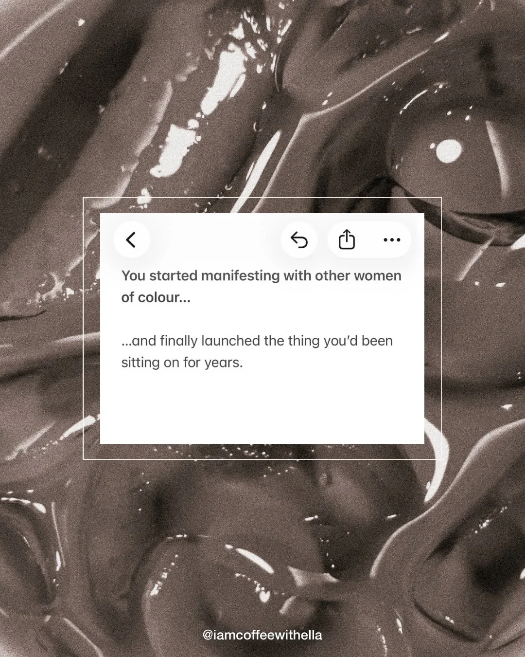 The Espresso Collective is a monthly online gathering for women of colour to manifest in community &mdash; to be inspired, witnessed and supported as you take real steps towards what you want from this life.

It&rsquo;s where dreams stop living in yo